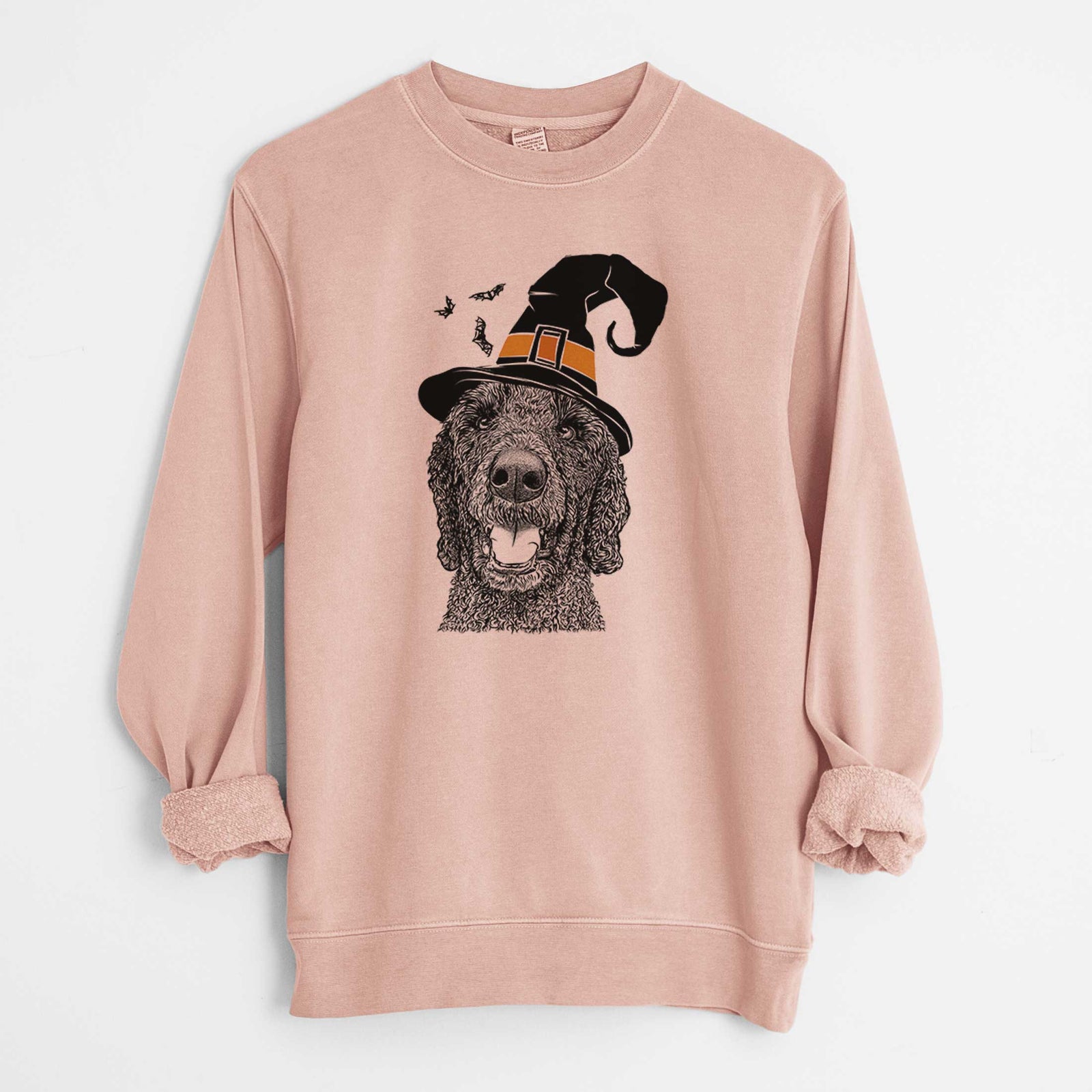 Witch Obi James the Goldendoodle - Unisex Pigment Dyed Crew Sweatshirt