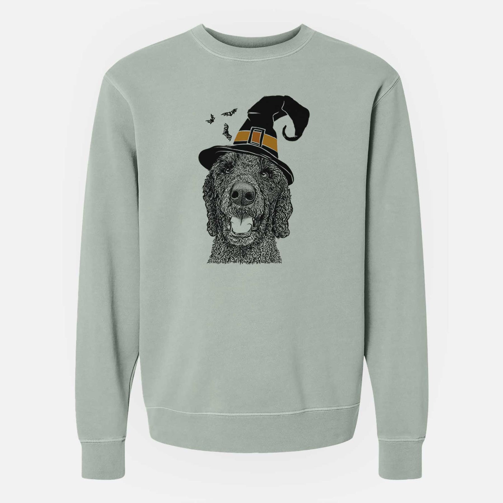 Witch Obi James the Goldendoodle - Unisex Pigment Dyed Crew Sweatshirt
