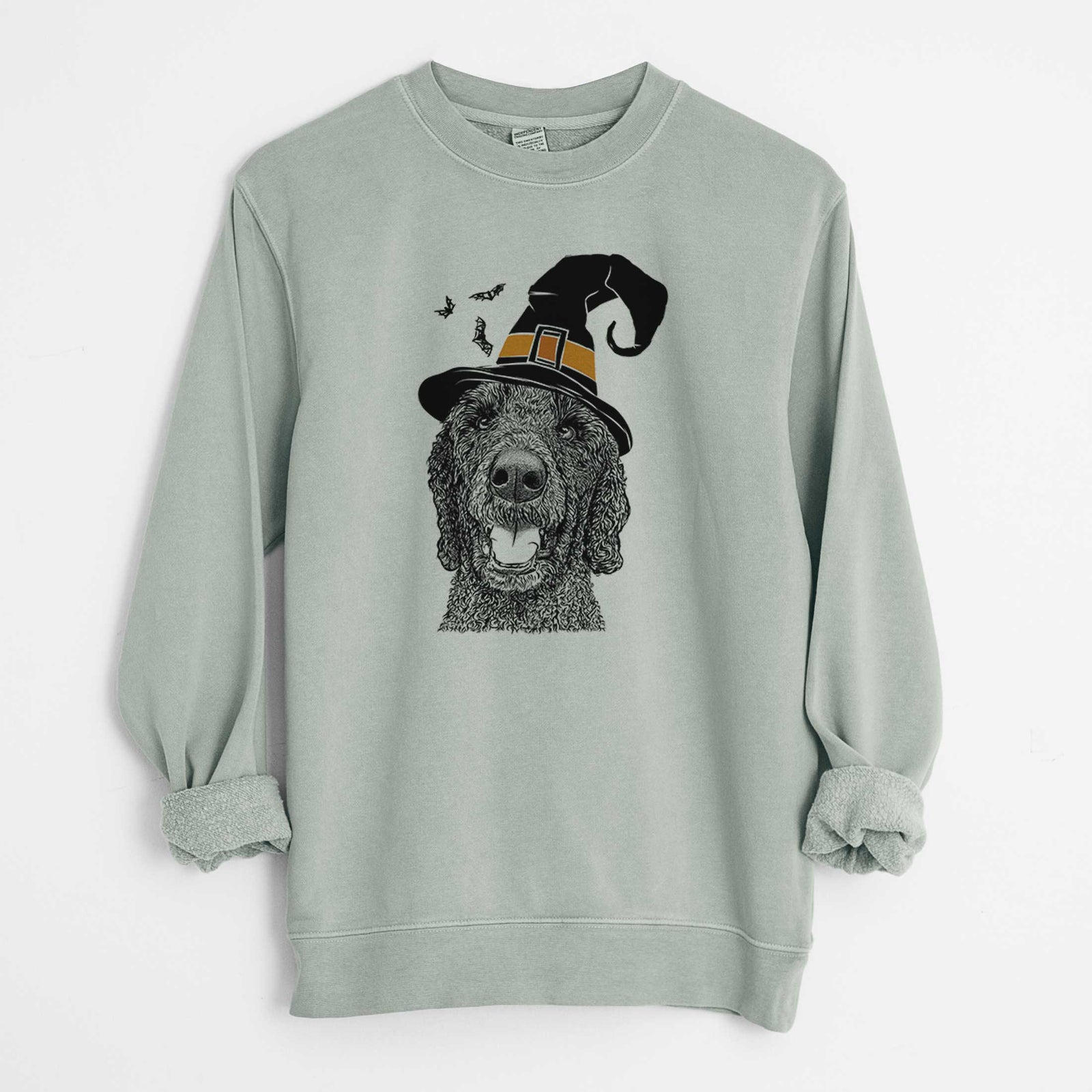 Witch Obi James the Goldendoodle - Unisex Pigment Dyed Crew Sweatshirt