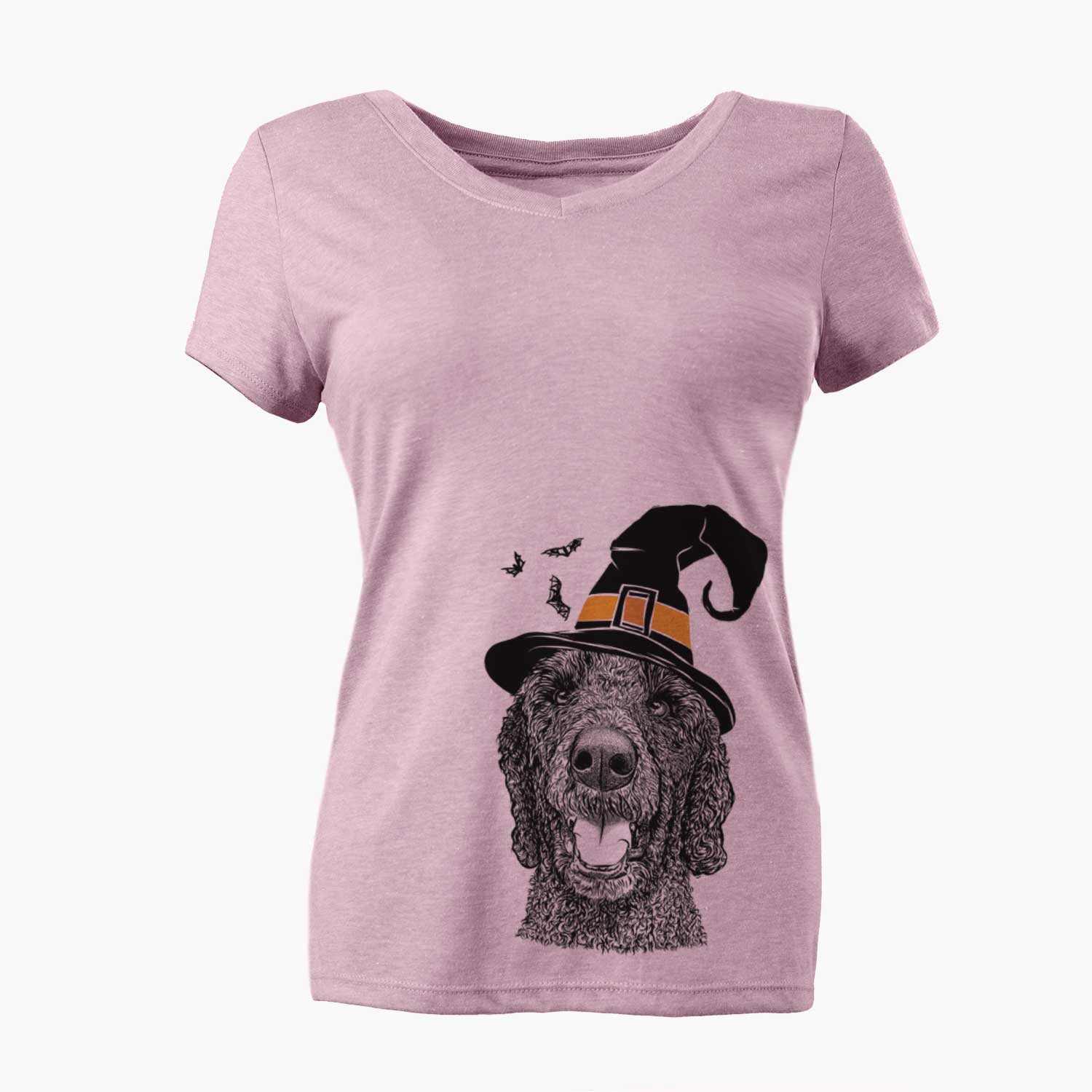 Witch Obi James the Goldendoodle - Women's V-neck Shirt