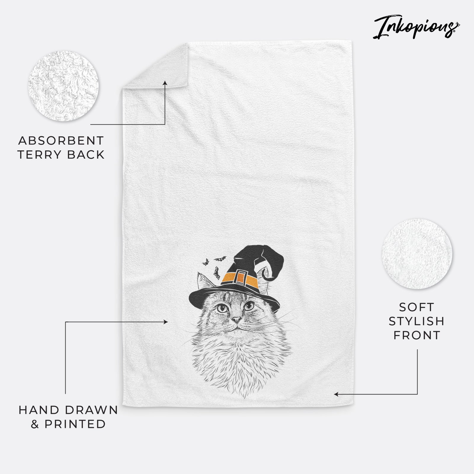 Olive the Cat Decorative Hand Towel