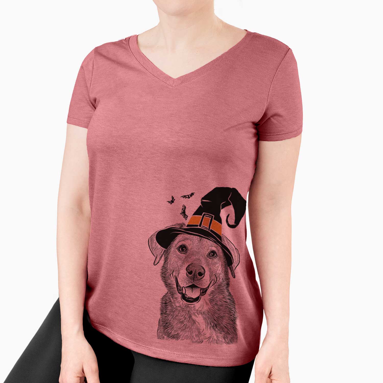 Witch Oliver the Mixed Breed - Women's V-neck Shirt