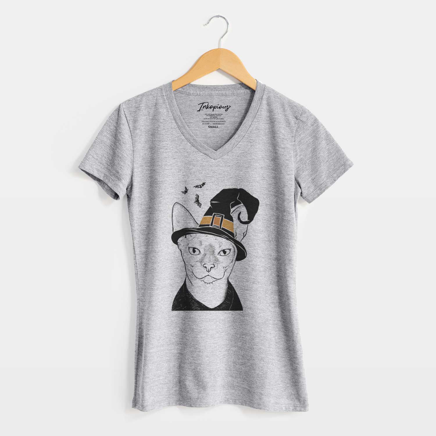 Witch Oliver Watson the Sphynx Cat - Women's V-neck Shirt