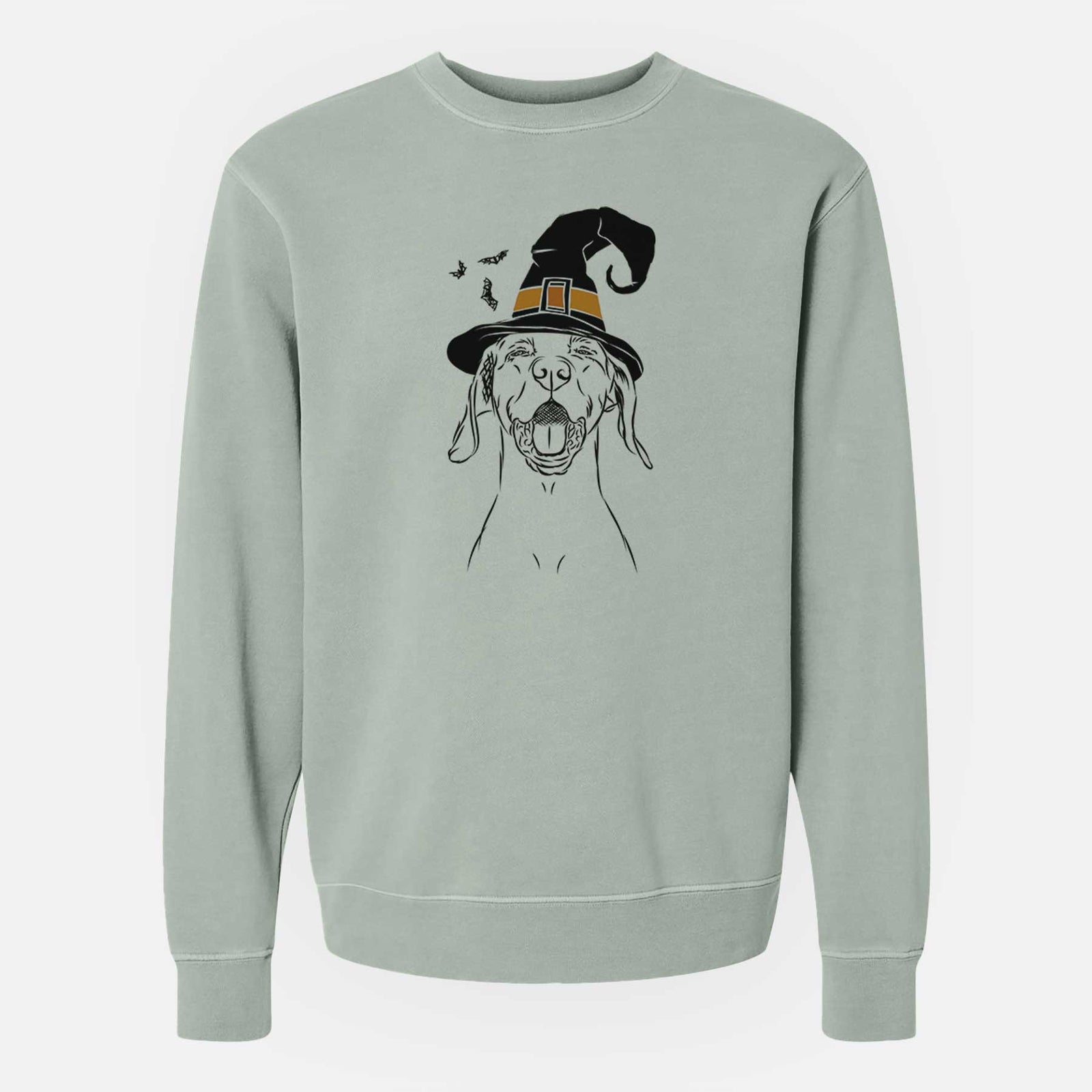 Witch Ollie the Vizsla - Unisex Pigment Dyed Crew Sweatshirt