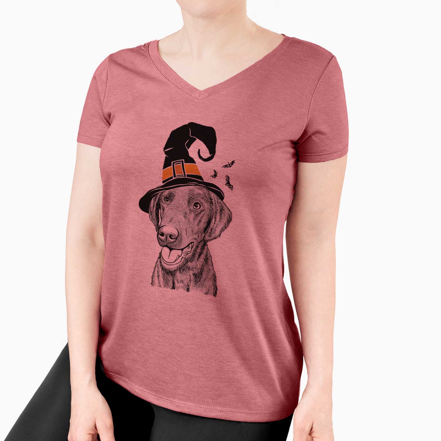 Witch Onyx the Labrador Retriever - Women's V-neck Shirt