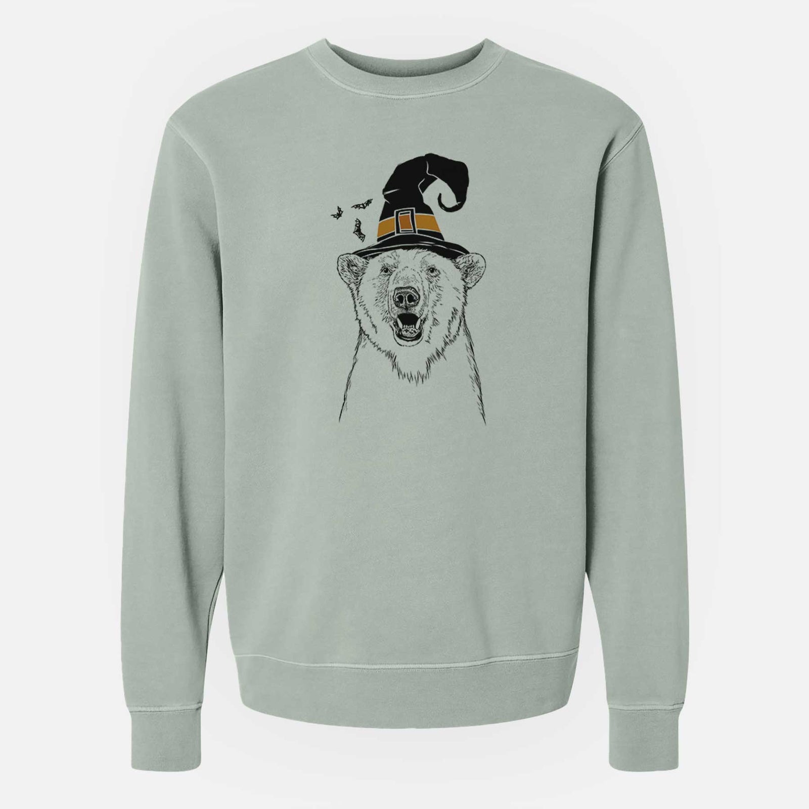 Witch Oslo the Polar Bear - Unisex Pigment Dyed Crew Sweatshirt
