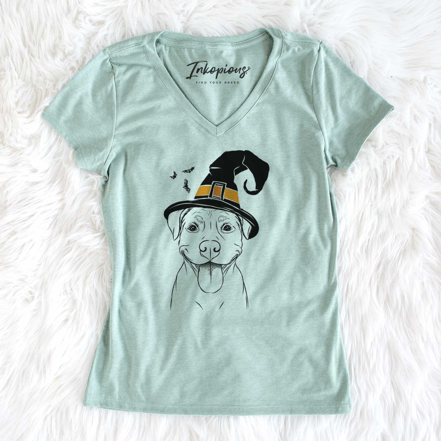 Witch Parker the Pitbull - Women's V-neck Shirt
