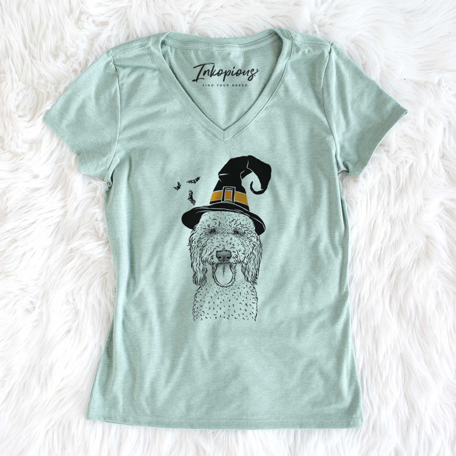 Witch Pavlov the Goldendoodle - Women's V-neck Shirt