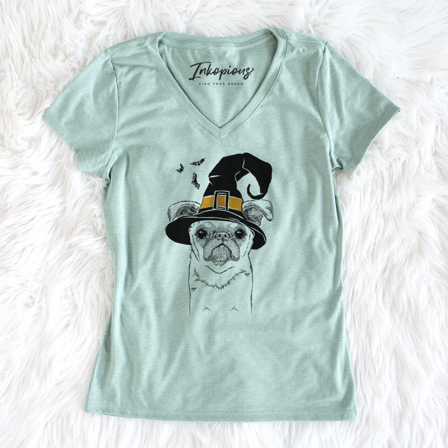 Witch Petit Penny the Brussels Griffon - Women's V-neck Shirt