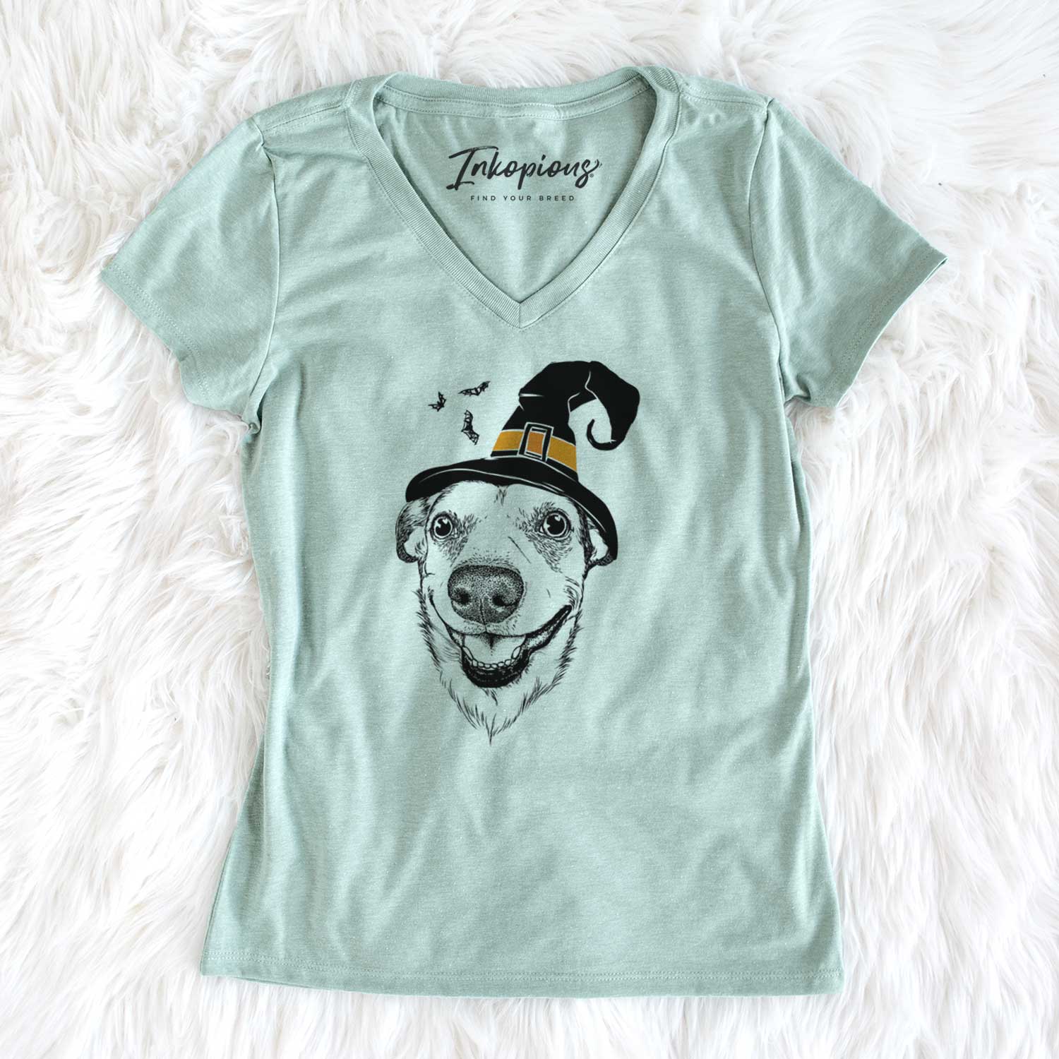 Witch Petrah the Staffy Mix - Women's V-neck Shirt