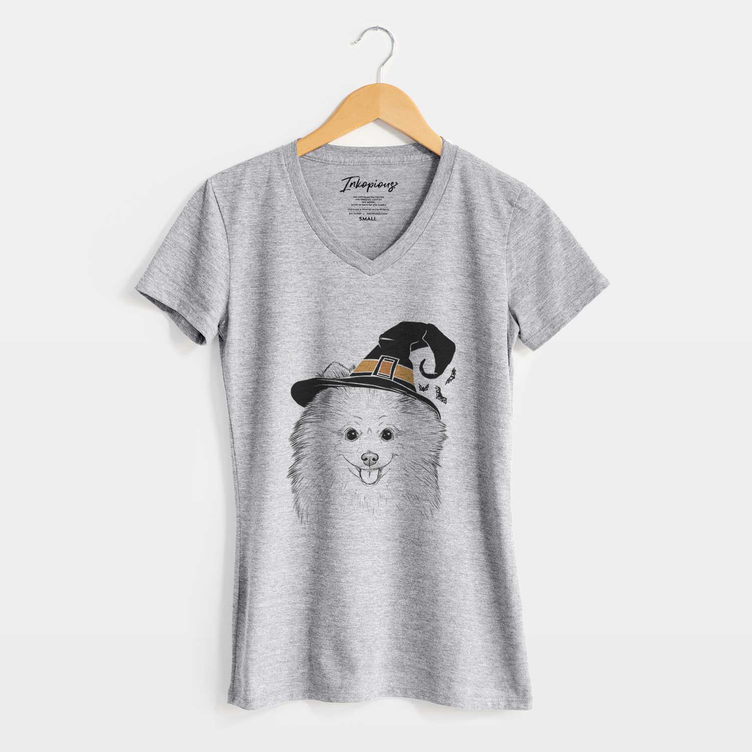 Witch Piper Jo the Pomeranian - Women's V-neck Shirt