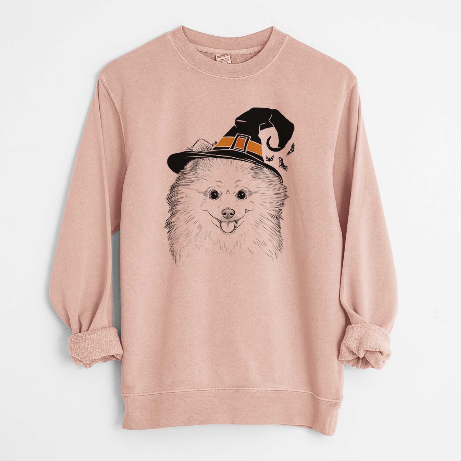 Witch Piper Jo the Pomeranian - Unisex Pigment Dyed Crew Sweatshirt