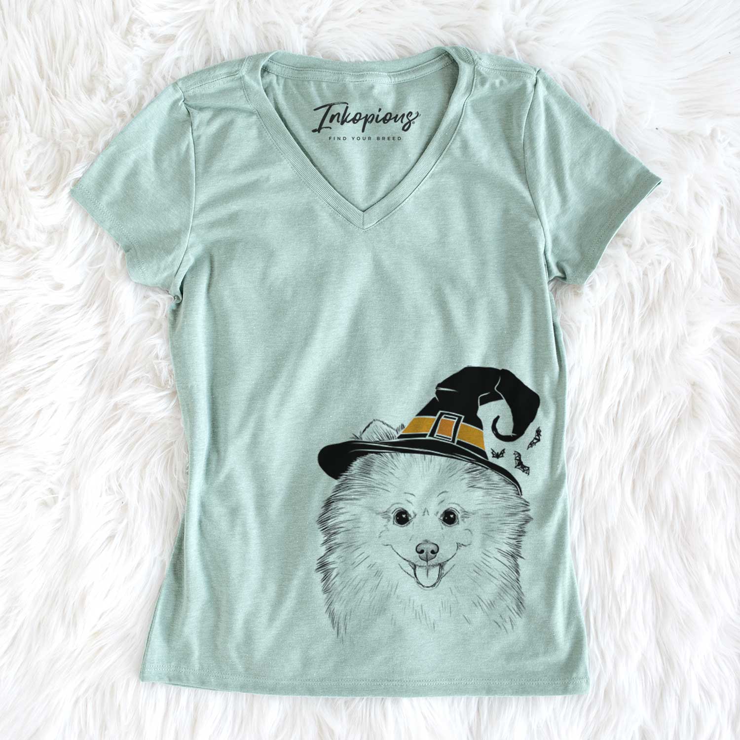 Witch Piper Jo the Pomeranian - Women's V-neck Shirt