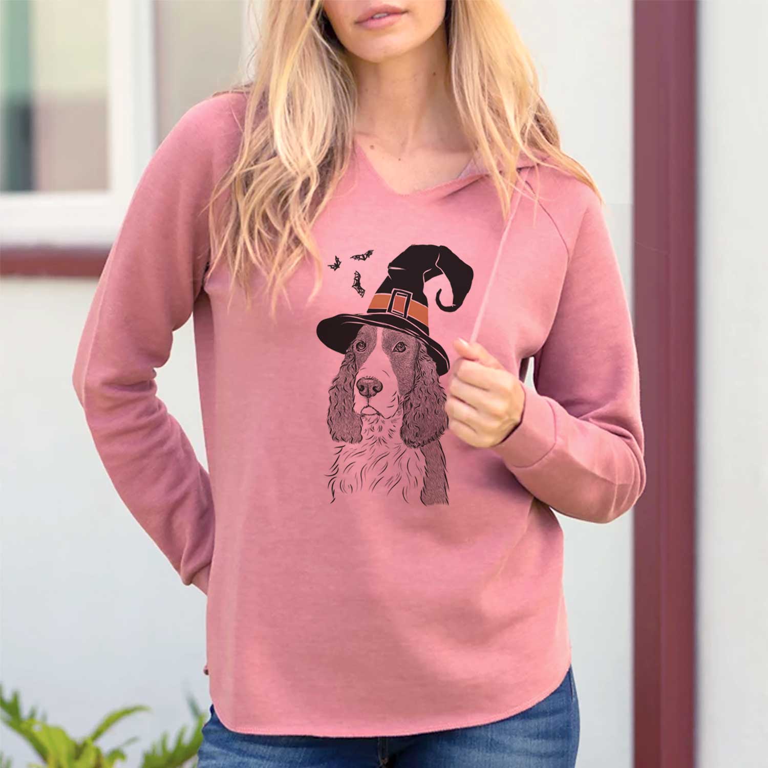 Witch Quincy the English Springer Spaniel - Cali Wave Hooded Sweatshirt