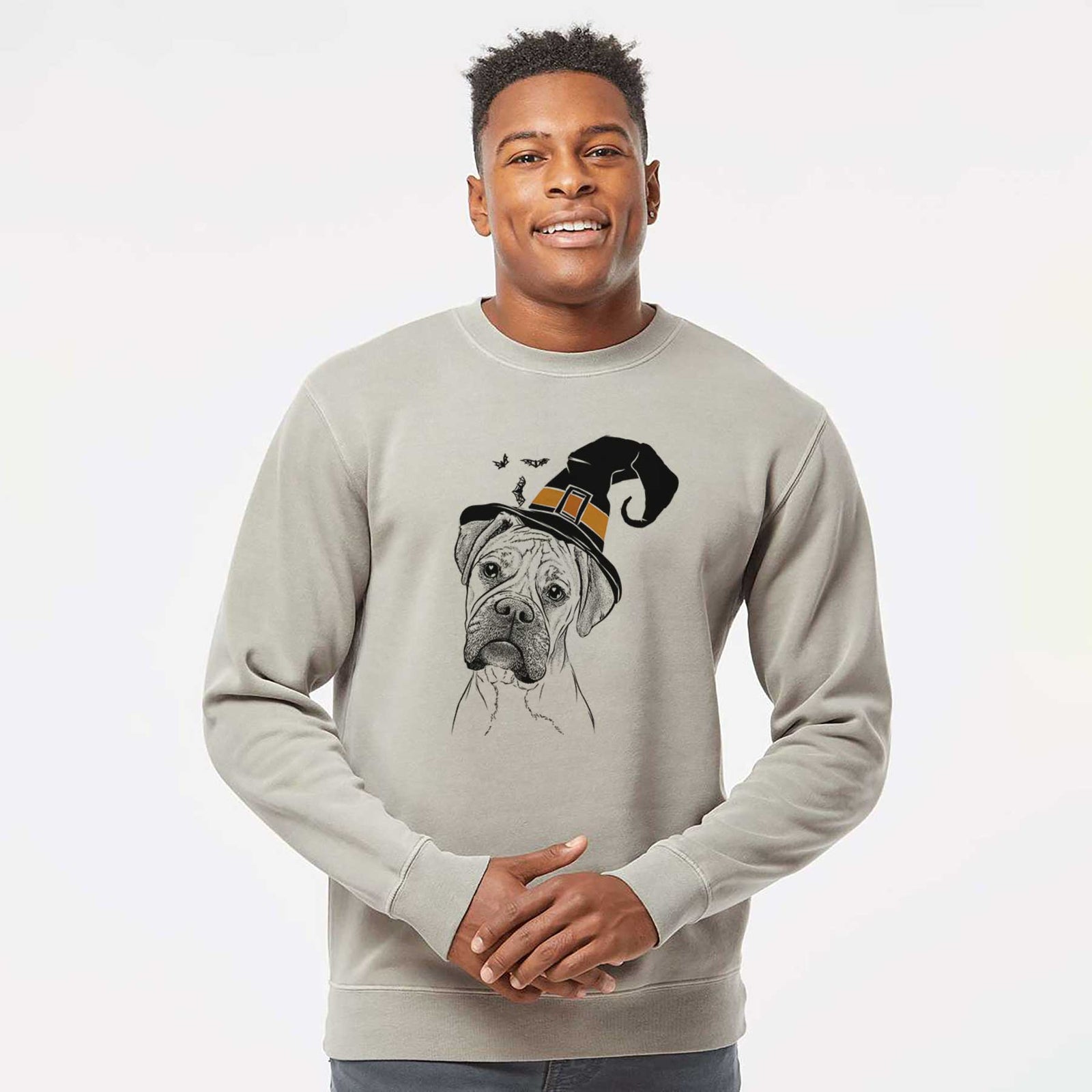 Witch Reuby the Boxer - Unisex Pigment Dyed Crew Sweatshirt