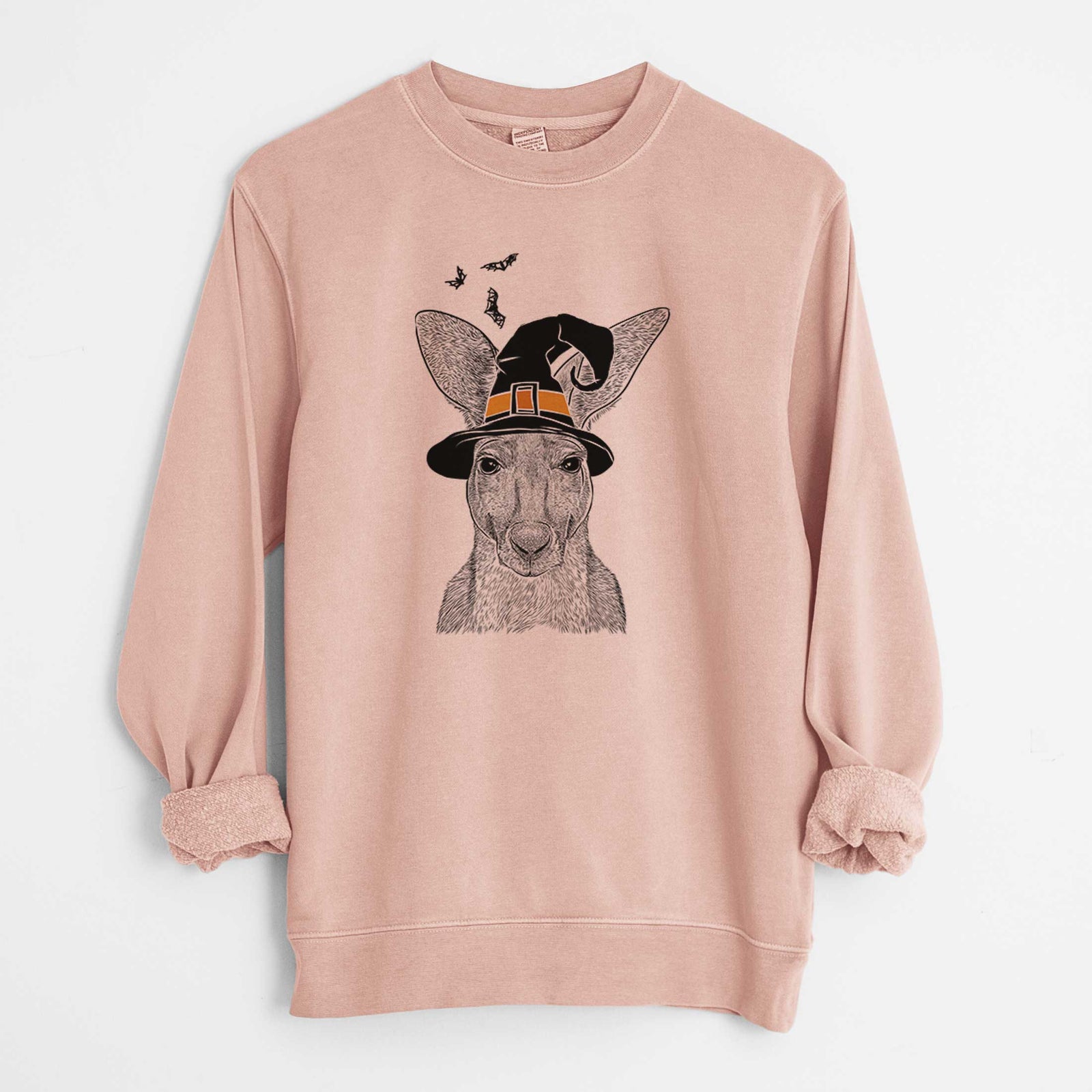 Witch Roger the Red Kangaroo - Unisex Pigment Dyed Crew Sweatshirt