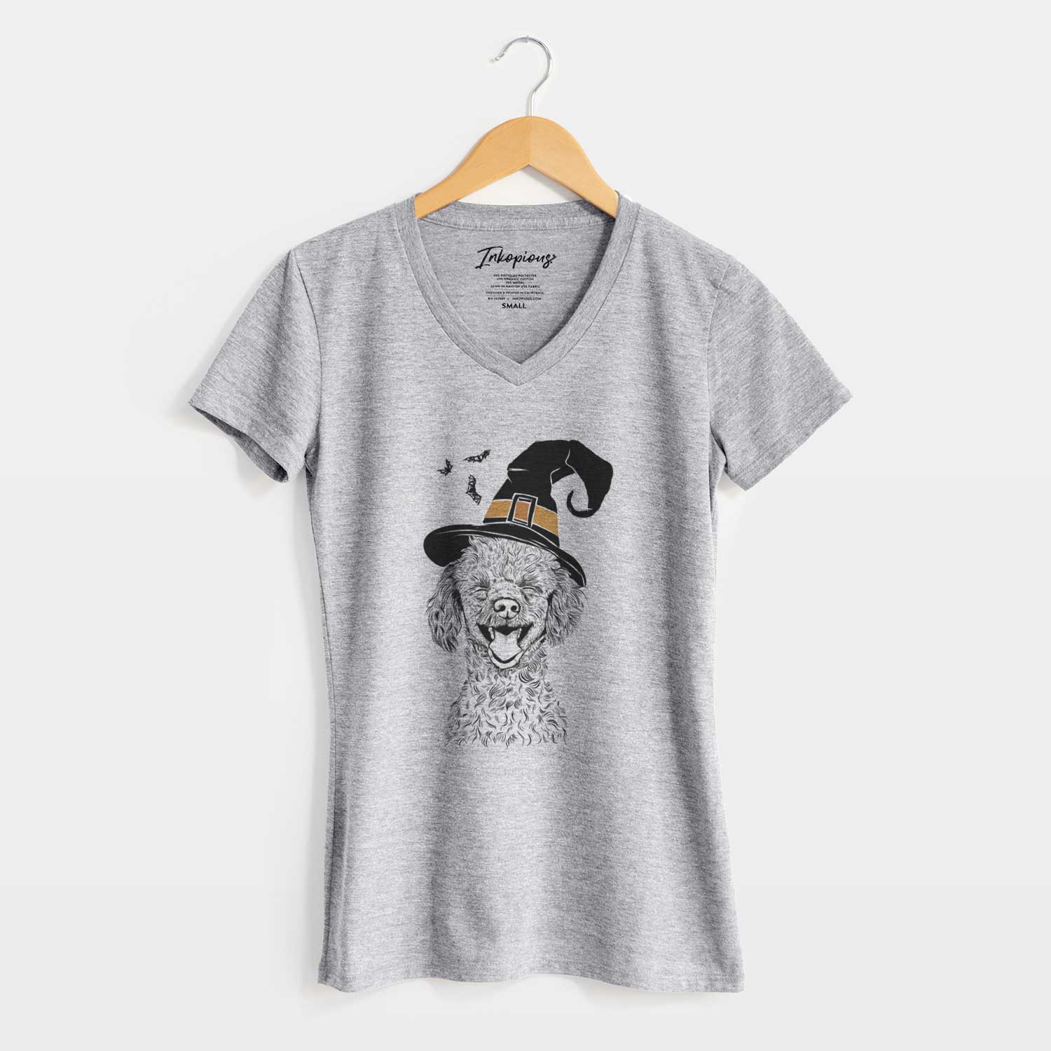 Witch Rusty the Toy Poodle - Women's V-neck Shirt
