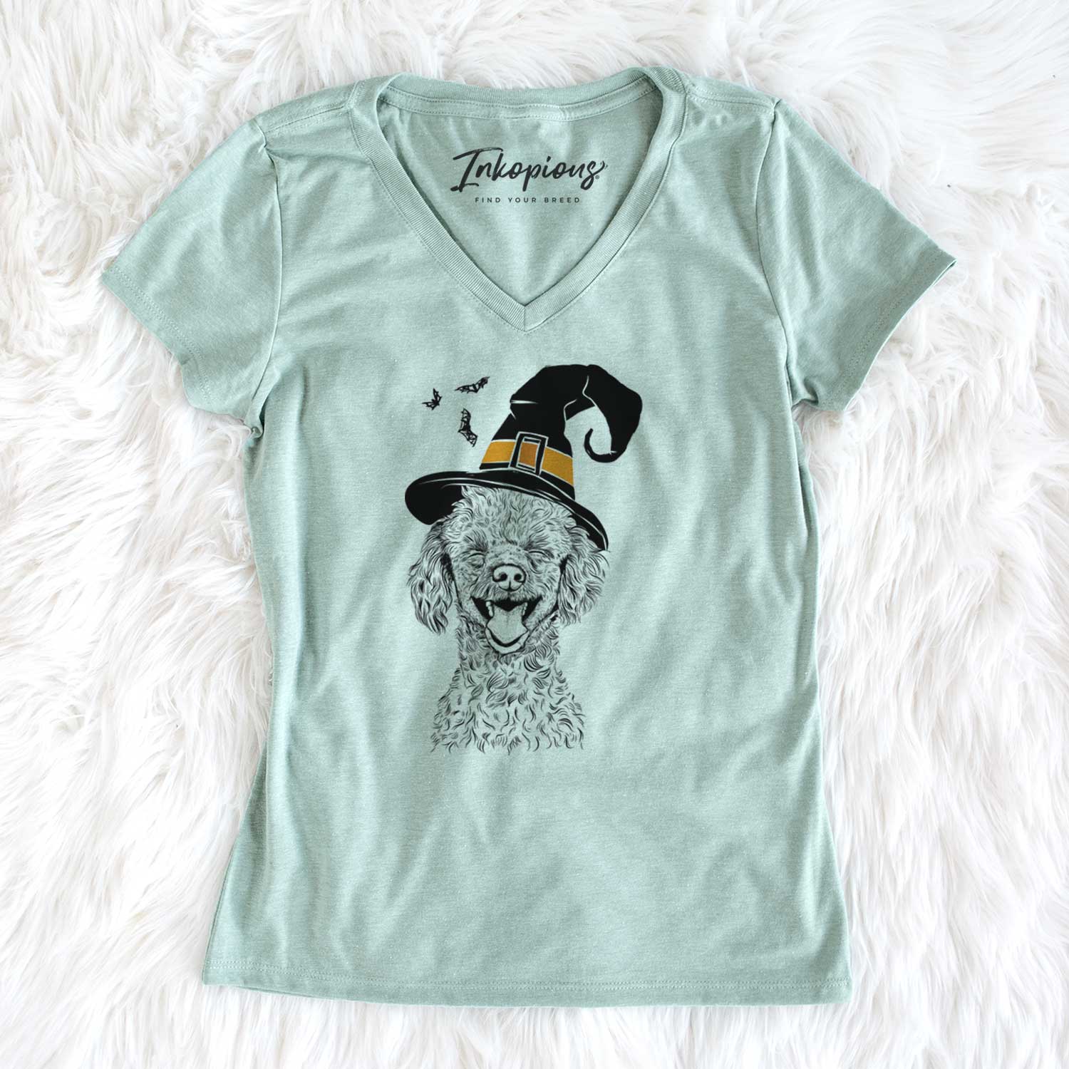 Witch Rusty the Toy Poodle - Women's V-neck Shirt