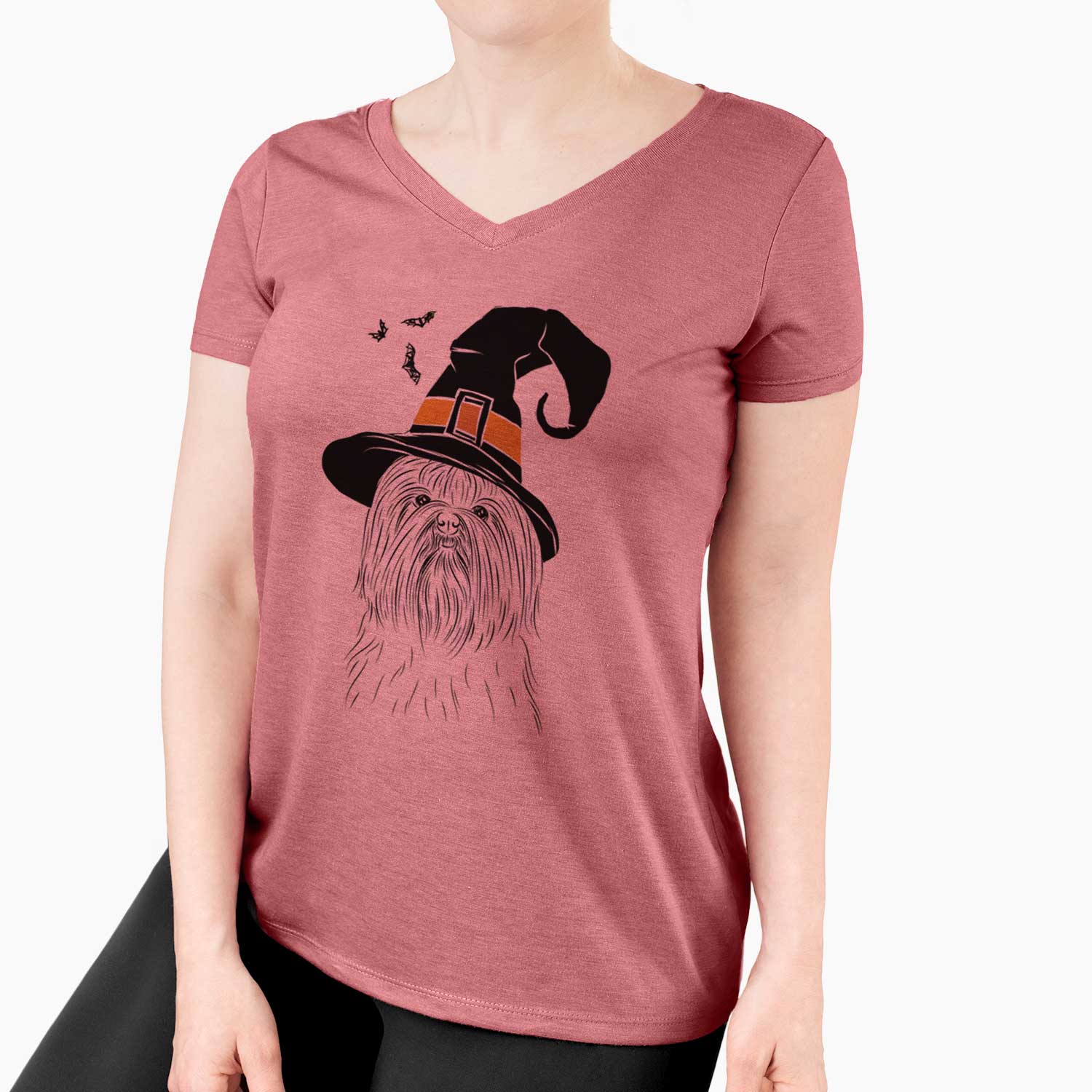 Witch Sabine the Shih Tzu - Women's V-neck Shirt