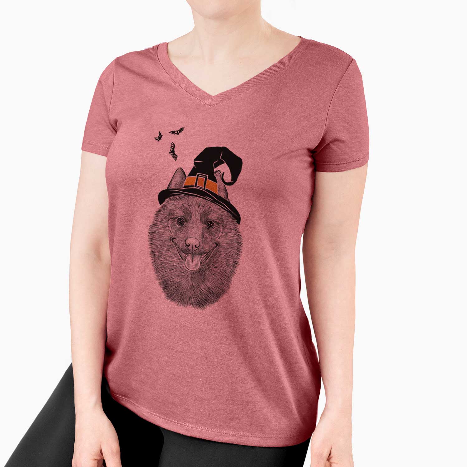 Witch Sander the Schipperke - Women's V-neck Shirt