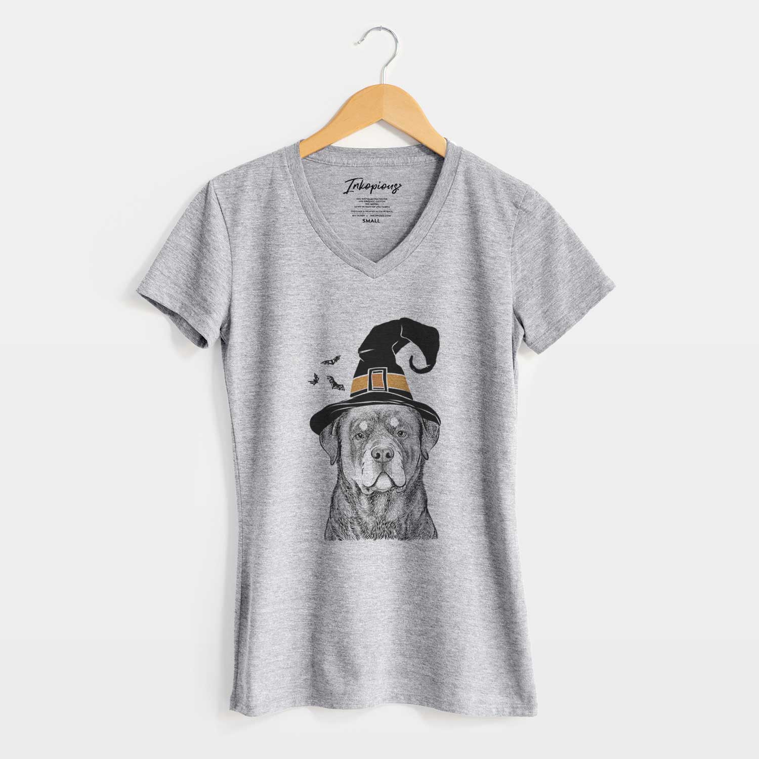 Witch Sarge the Rottweiler - Women's V-neck Shirt