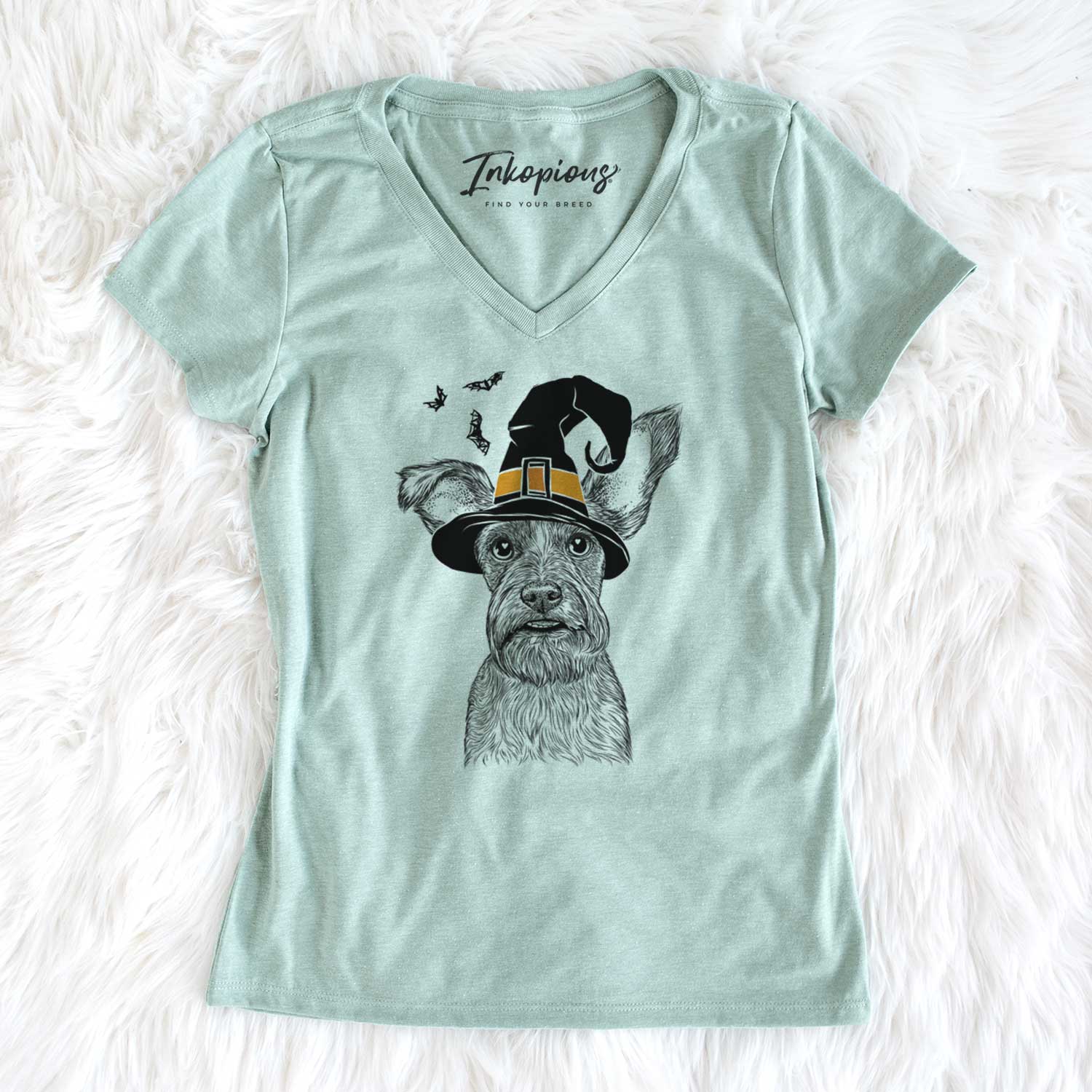Witch Sawyer the Snorkie - Women's V-neck Shirt