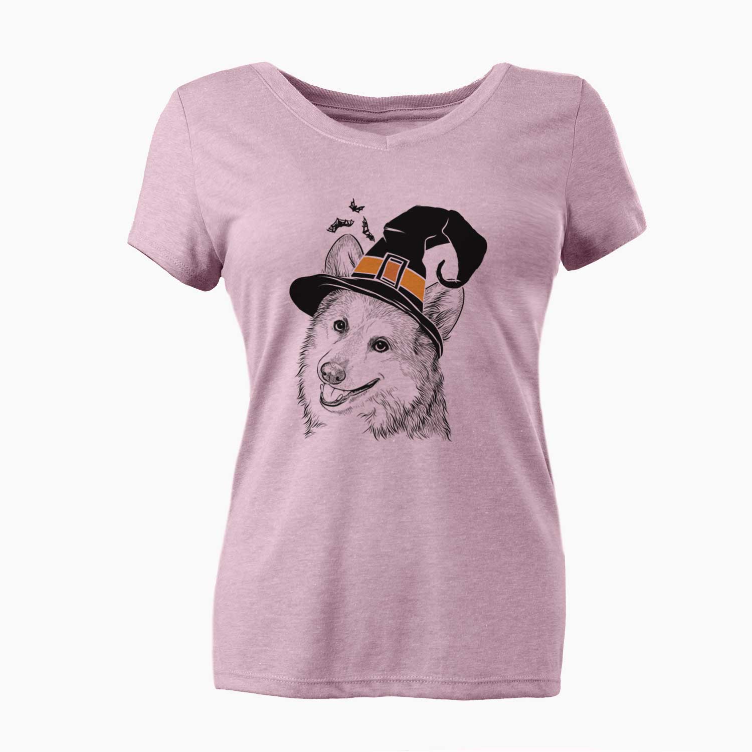 Witch Scout the Pembroke Welsh Corgi - Women's V-neck Shirt