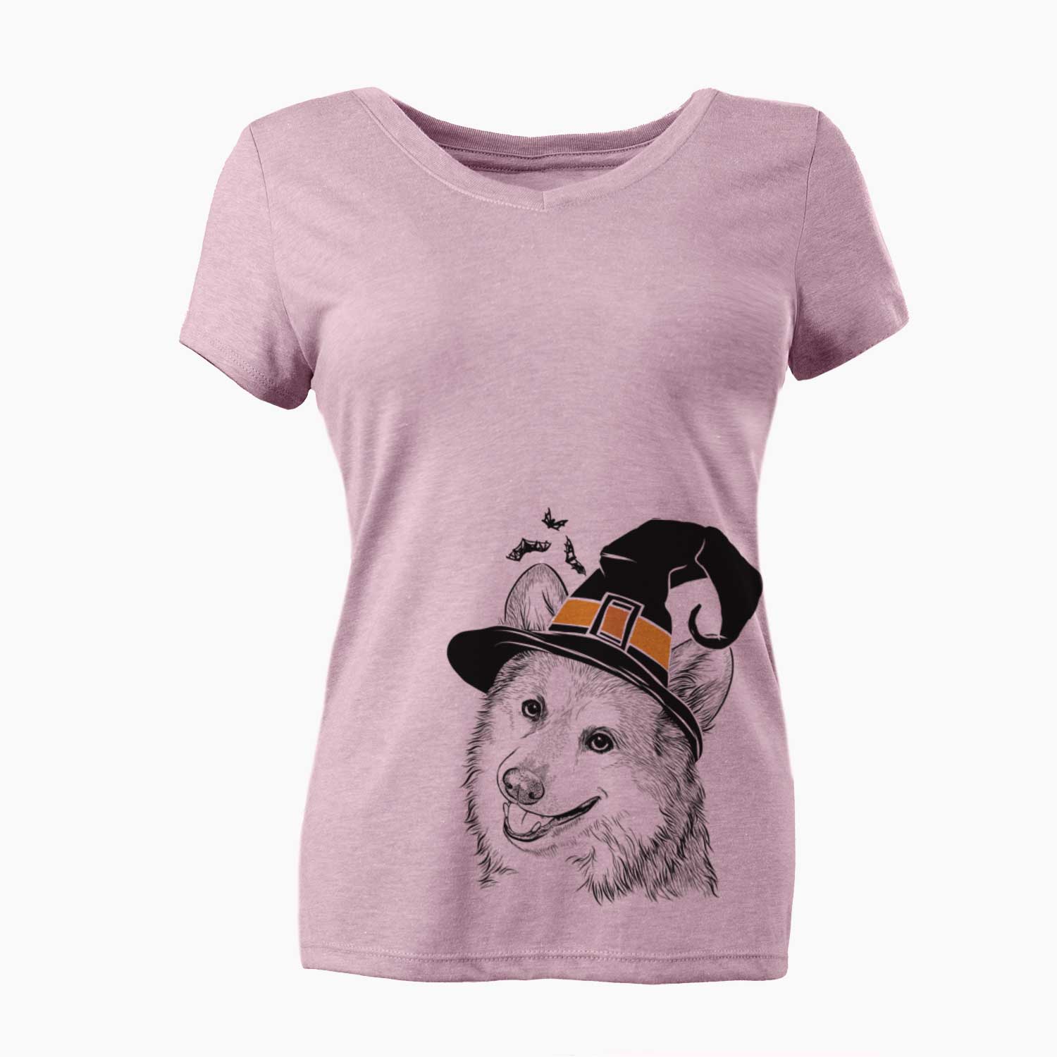 Witch Scout the Pembroke Welsh Corgi - Women's V-neck Shirt