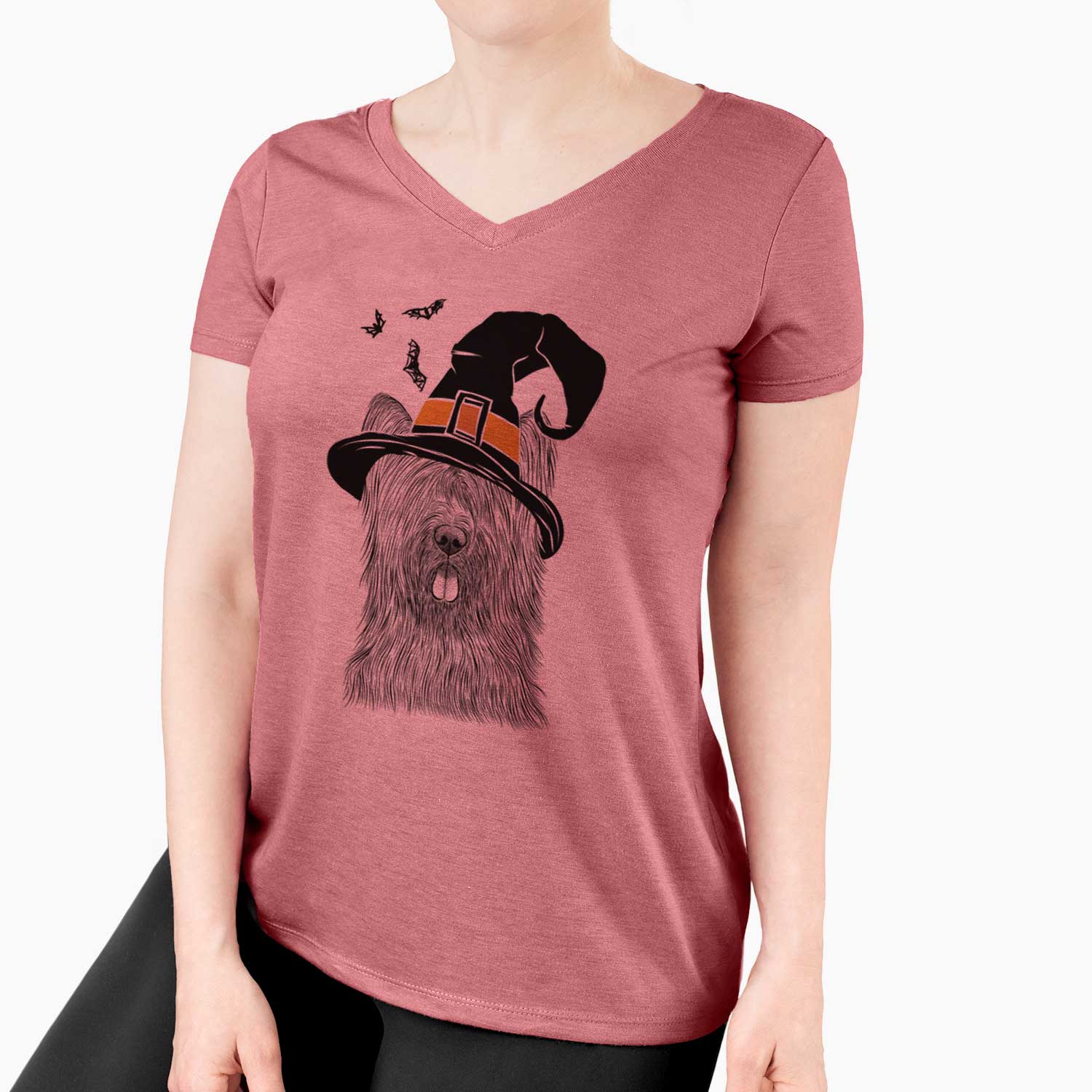 Witch Shay the Briard - Women's V-neck Shirt