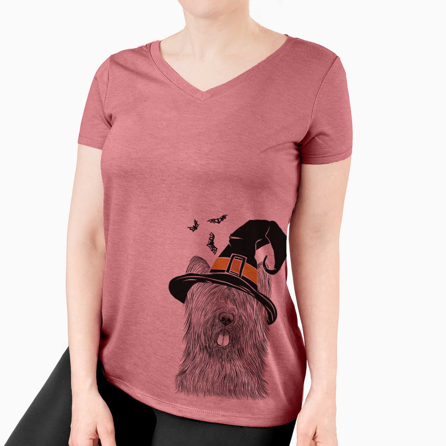 Witch Shay the Briard - Women's V-neck Shirt
