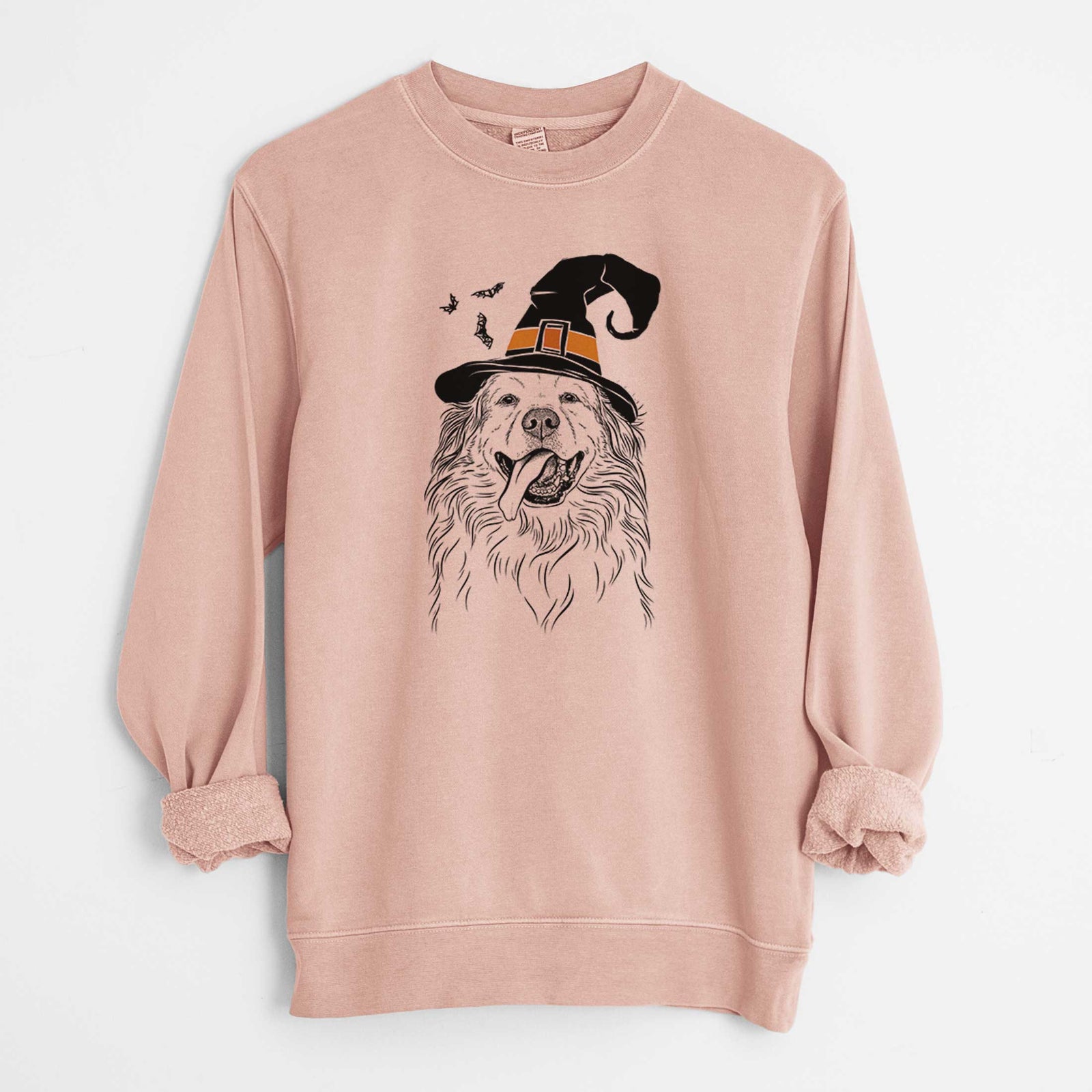 Witch Shooter the Golden Retriever - Unisex Pigment Dyed Crew Sweatshirt
