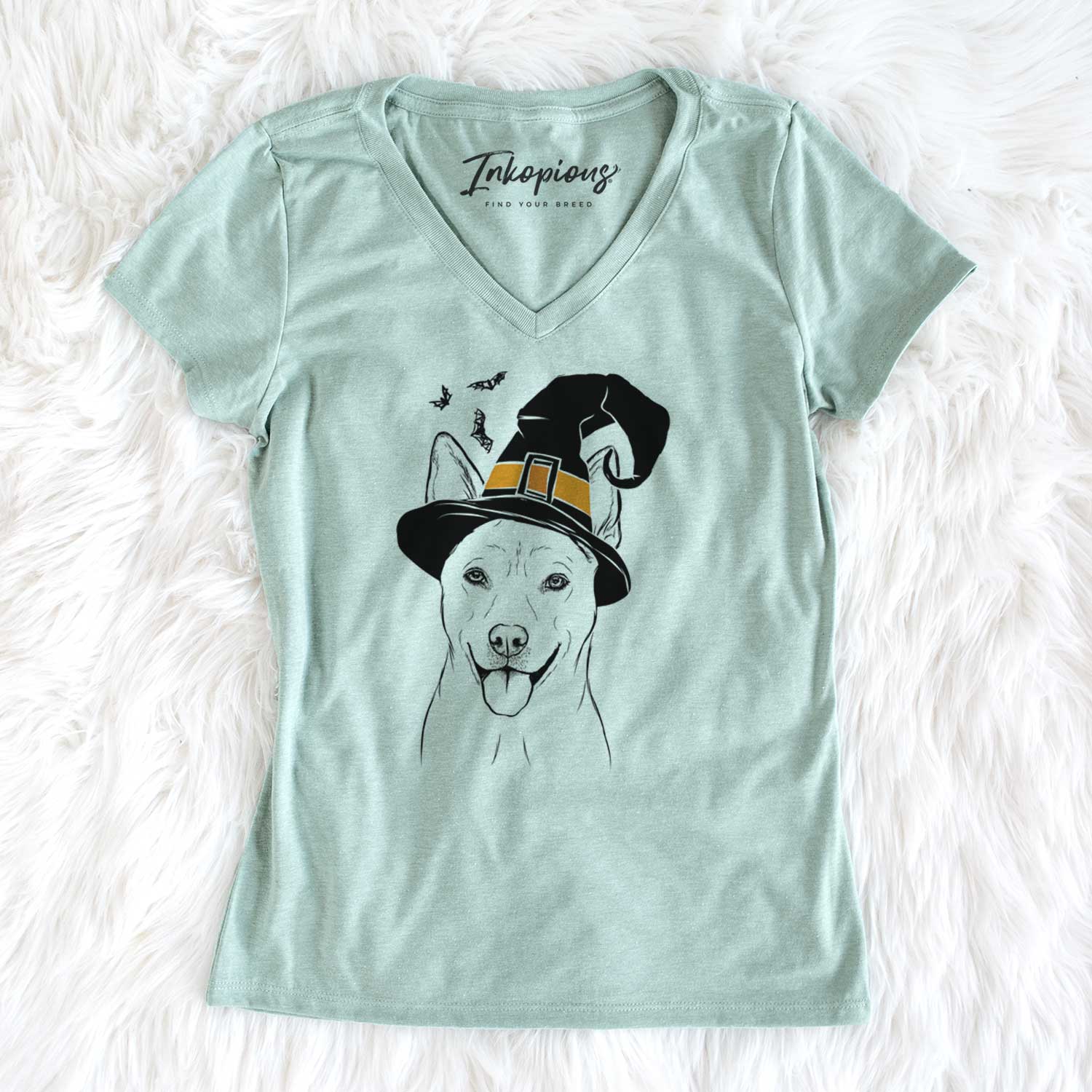 Witch Silly Lilly the Mixed Breed - Women's V-neck Shirt