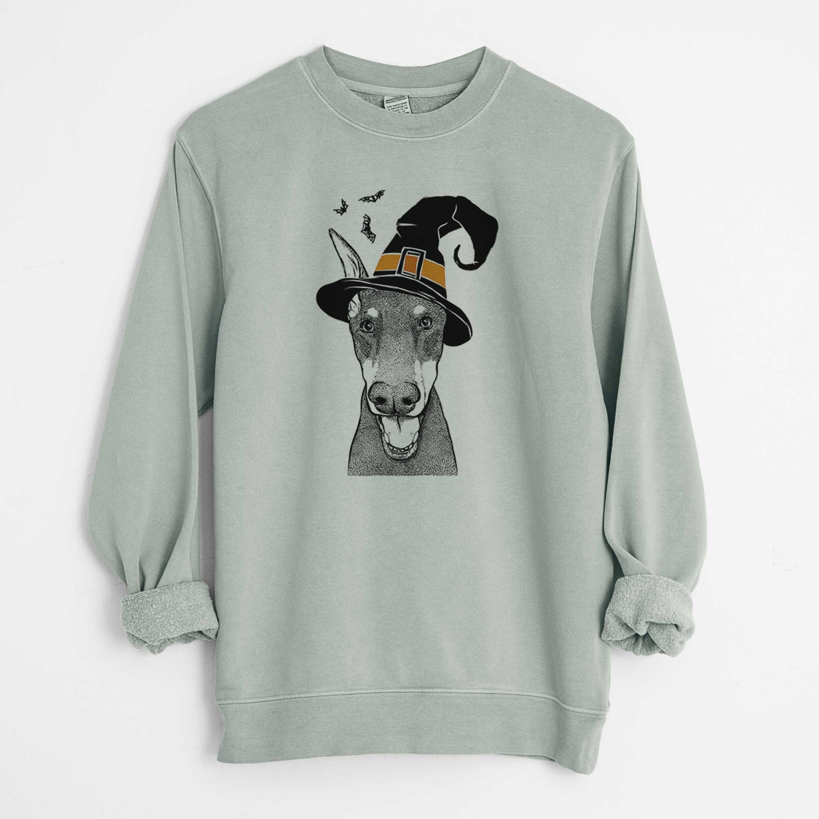 Witch Sir Duke the Doberman Pinscher - Unisex Pigment Dyed Crew Sweatshirt