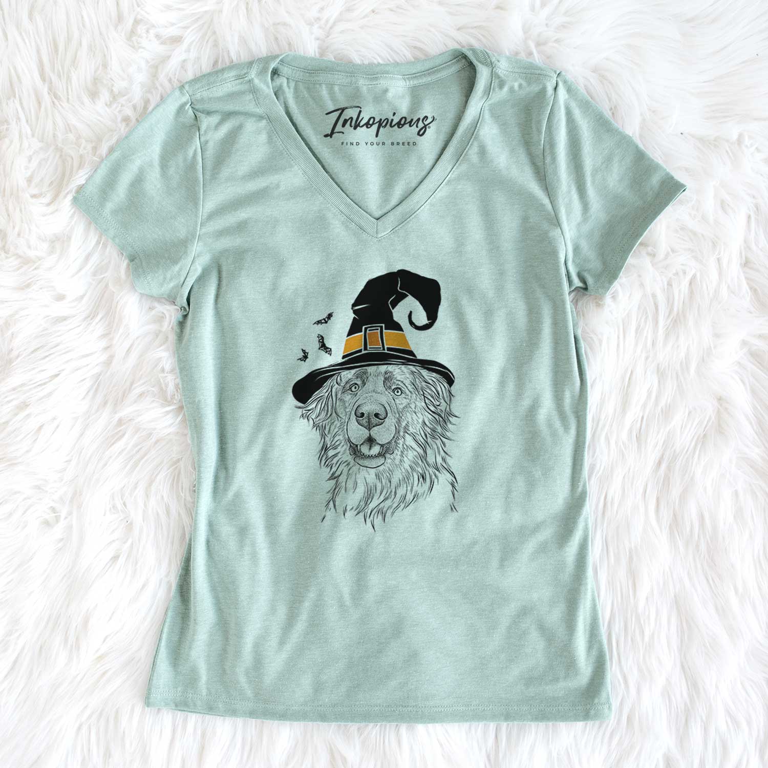 Witch Siri the Leonberger - Women's V-neck Shirt