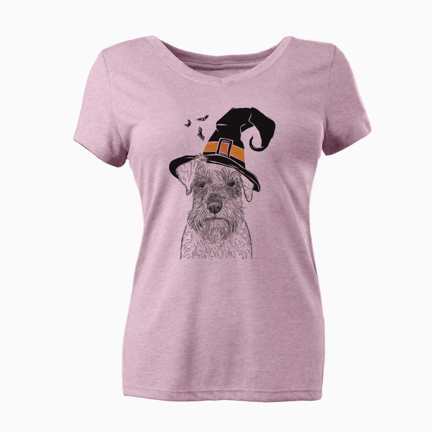 Witch Smokey the Miniature Schnauzer - Women's V-neck Shirt