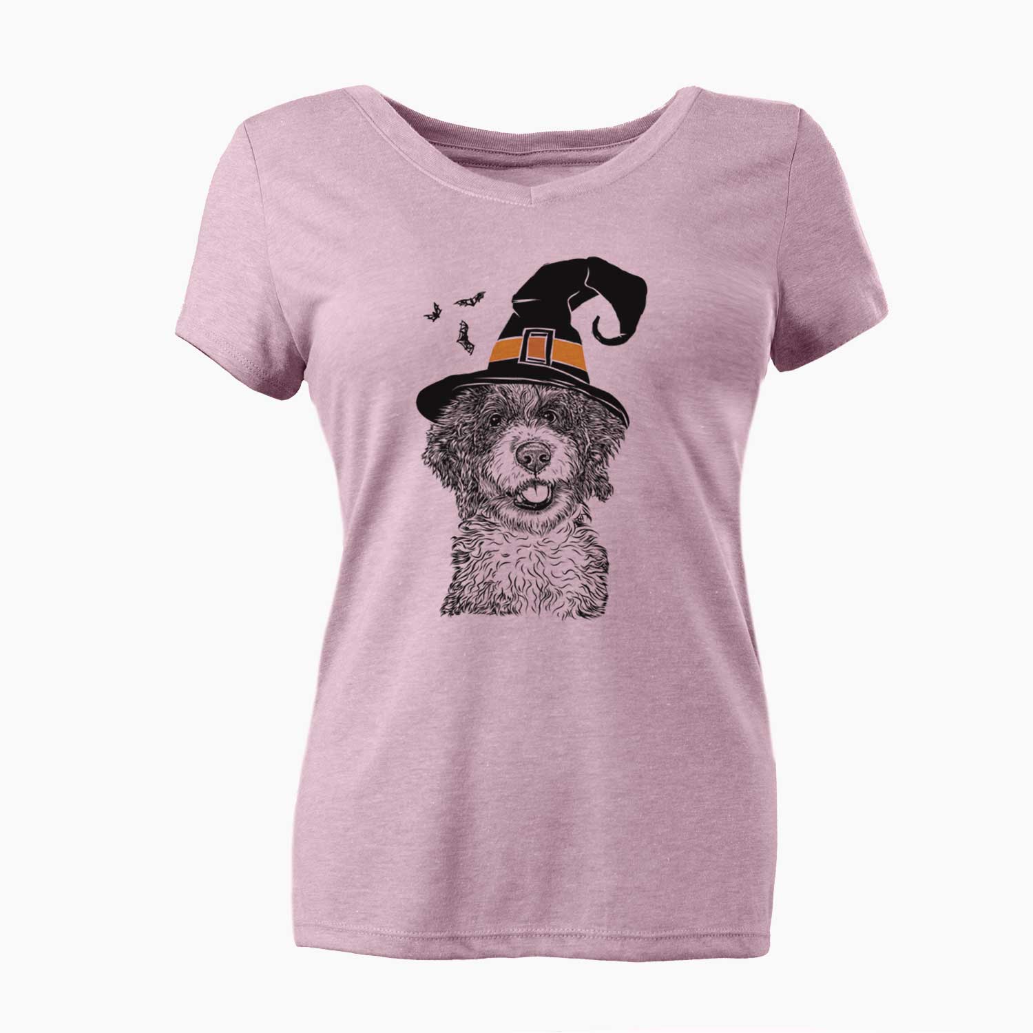 Witch Smoky the Bernedoodle Puppy - Women's V-neck Shirt