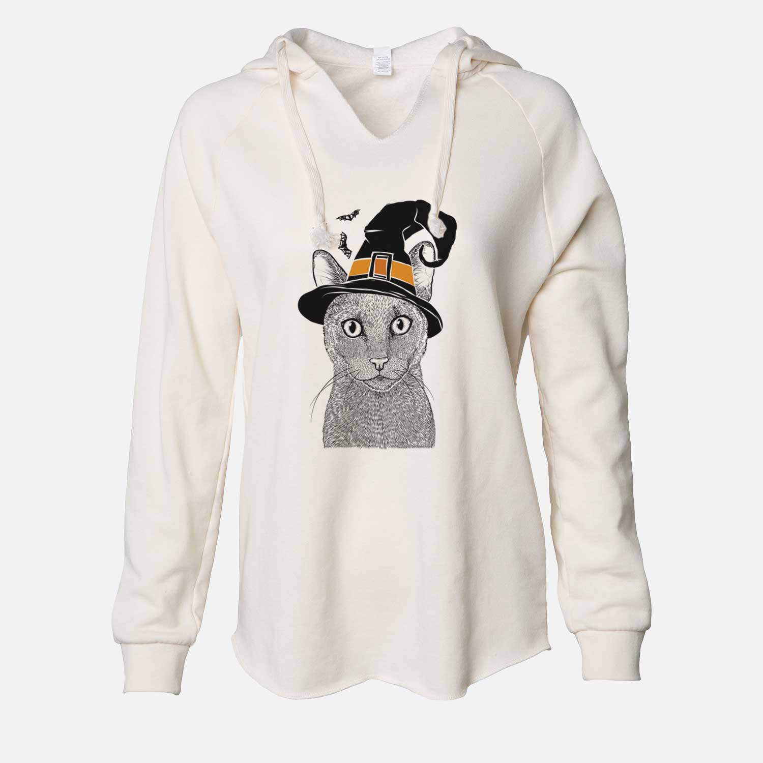 Witch Stanley the Russian Blue Cat - Cali Wave Hooded Sweatshirt
