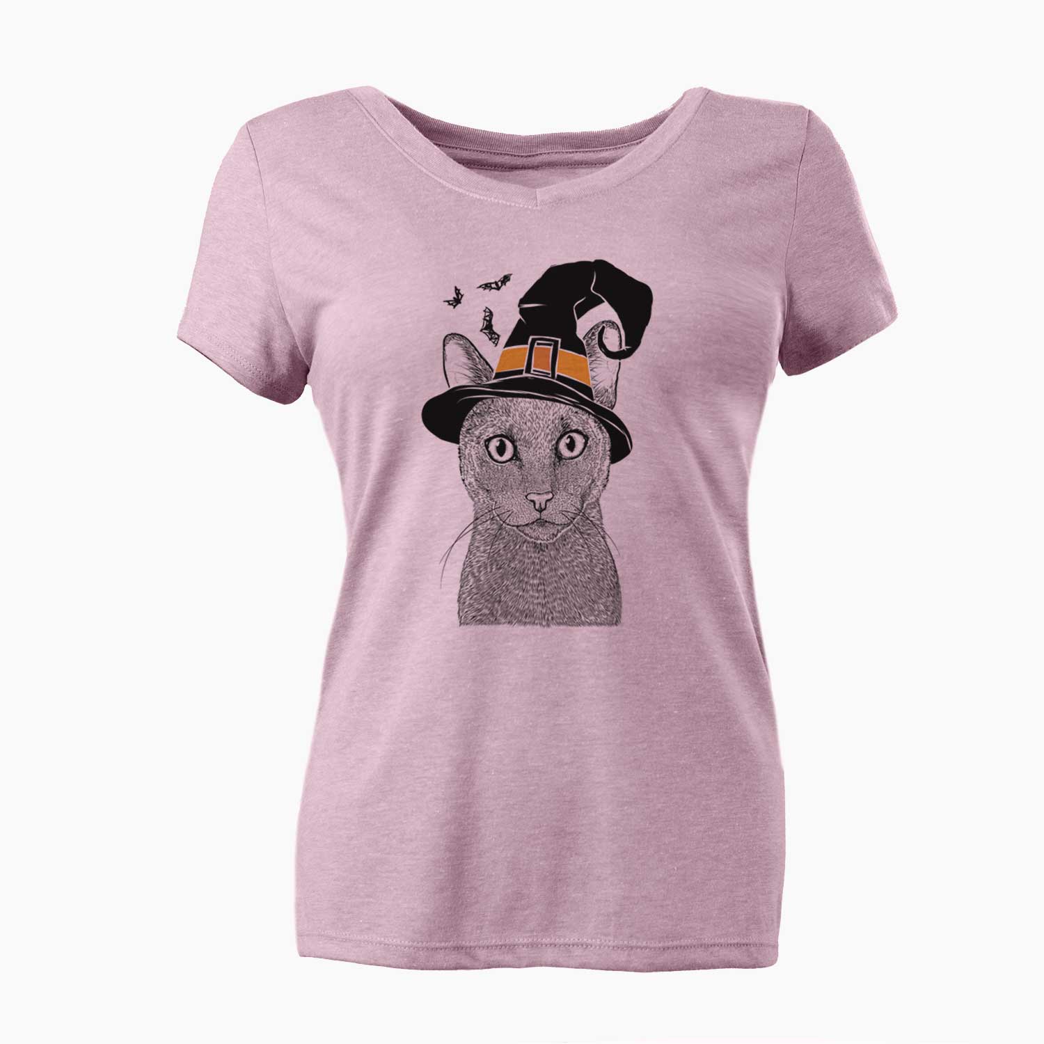 Witch Stanley the Russian Blue Cat - Women's V-neck Shirt