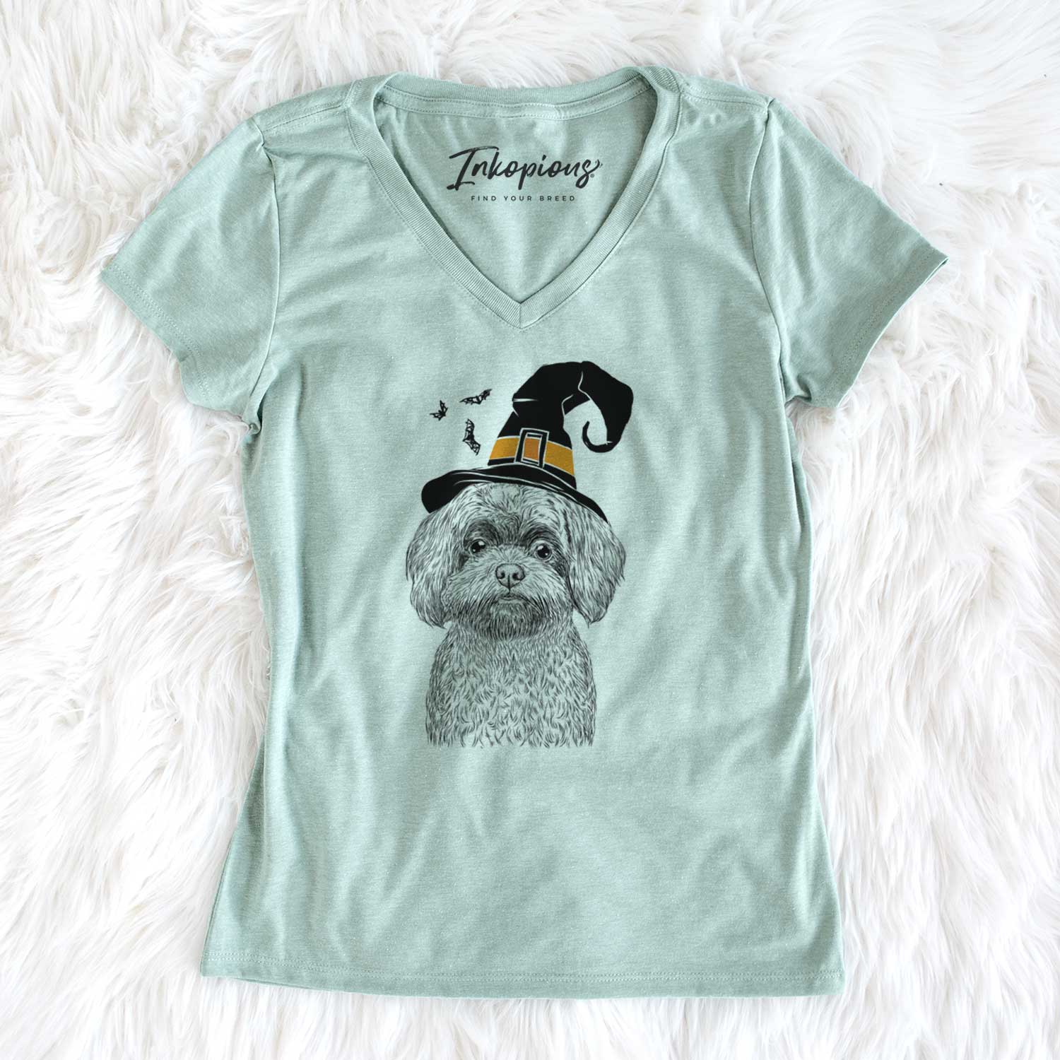 Witch Stella the Shih Tzu Mix - Women's V-neck Shirt