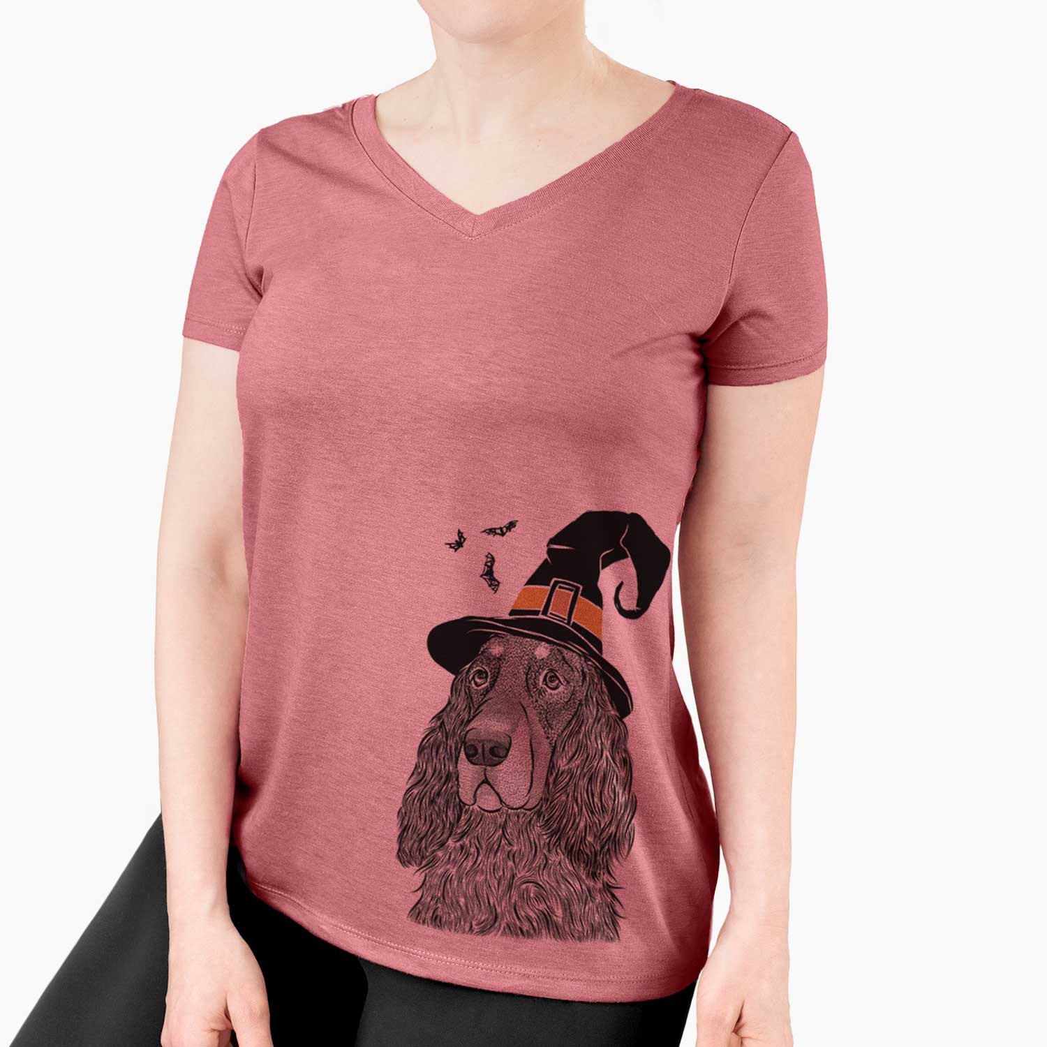 Witch Stormy the Gordon Setter - Women's V-neck Shirt