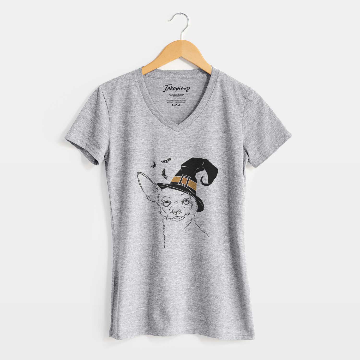 Witch Tabitha the Chihuahua - Women's V-neck Shirt