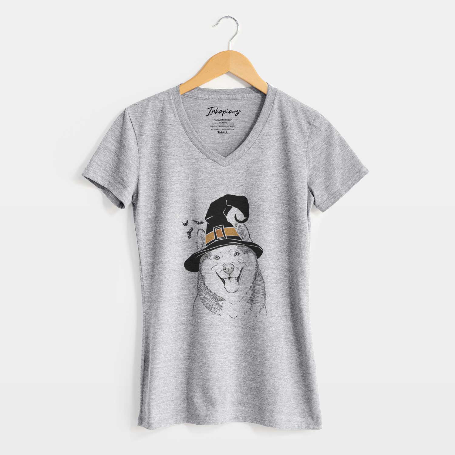 Witch Teak the Siberian Husky - Women's V-neck Shirt