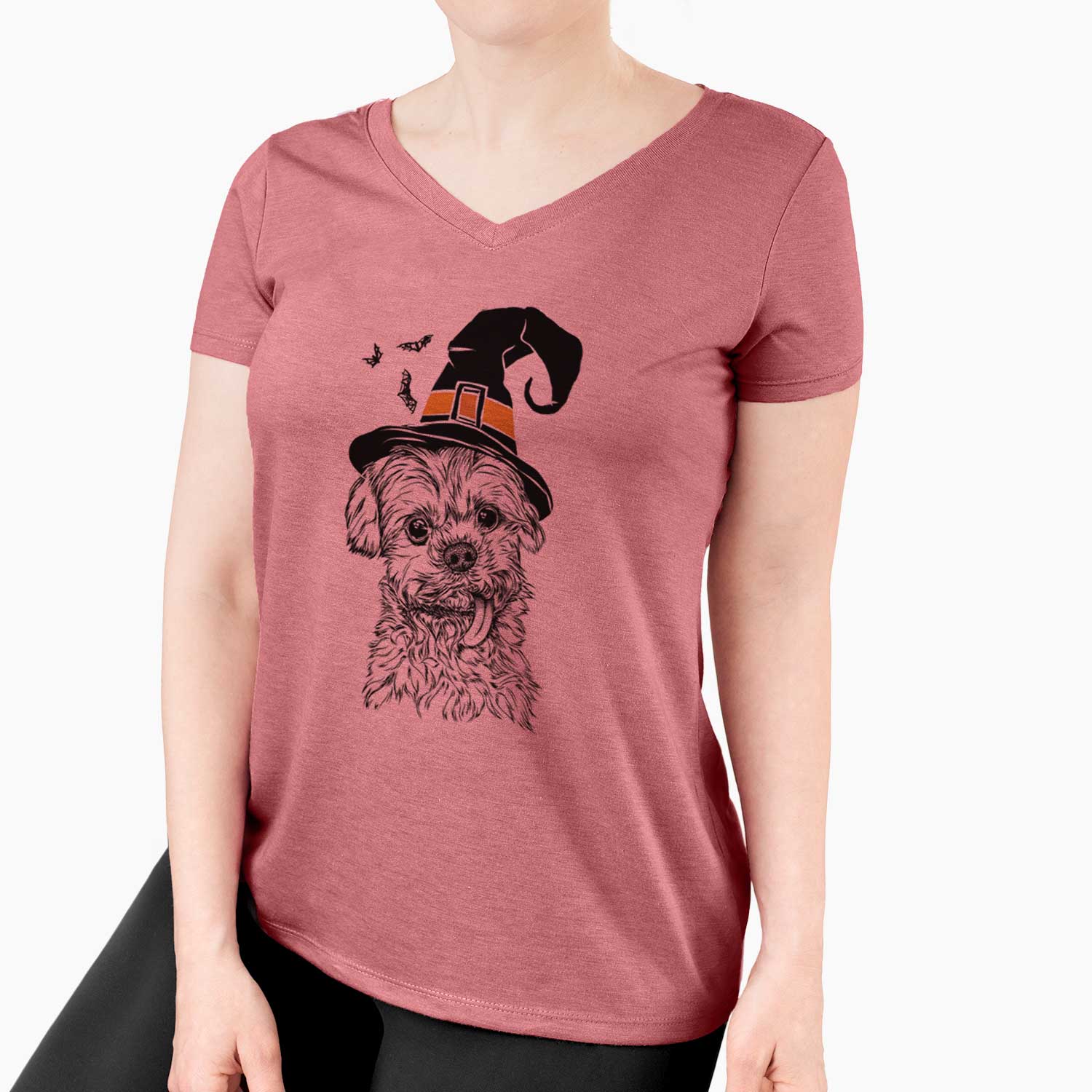 Witch Tiny Titan the Shih Tzu - Women's V-neck Shirt