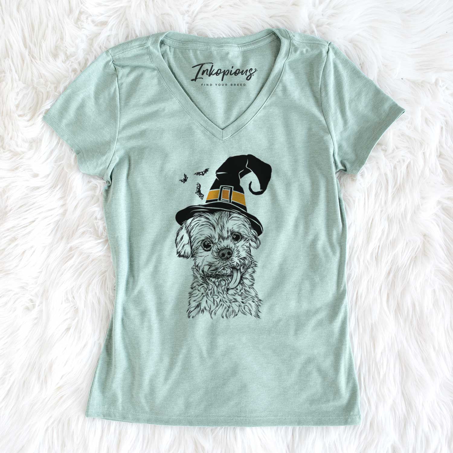 Witch Tiny Titan the Shih Tzu - Women's V-neck Shirt