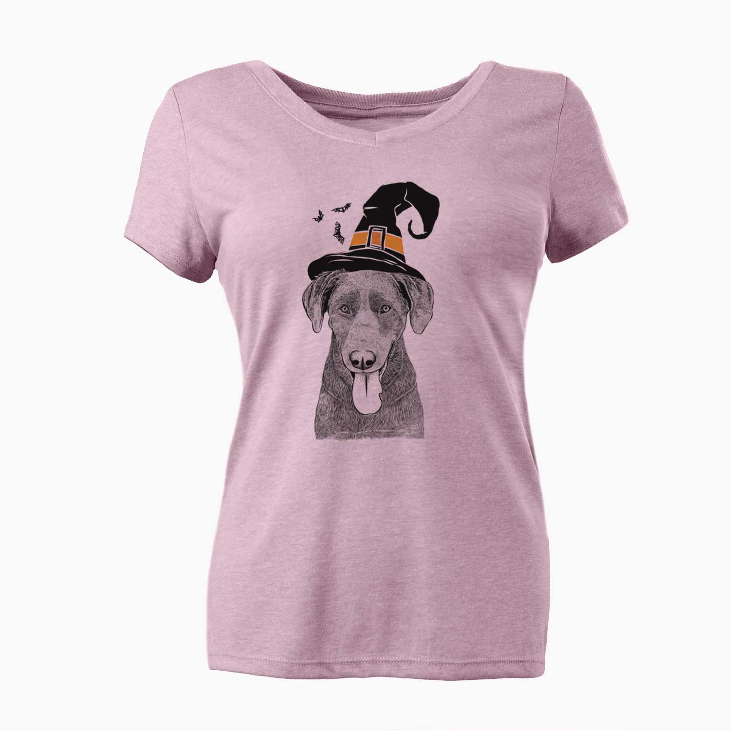 Witch Tobes the Chocolate Lab - Women's V-neck Shirt