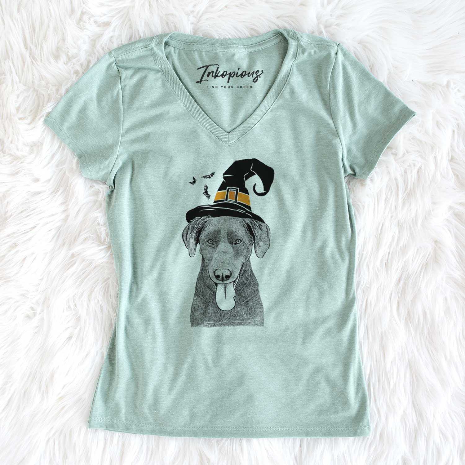 Witch Tobes the Chocolate Lab - Women's V-neck Shirt