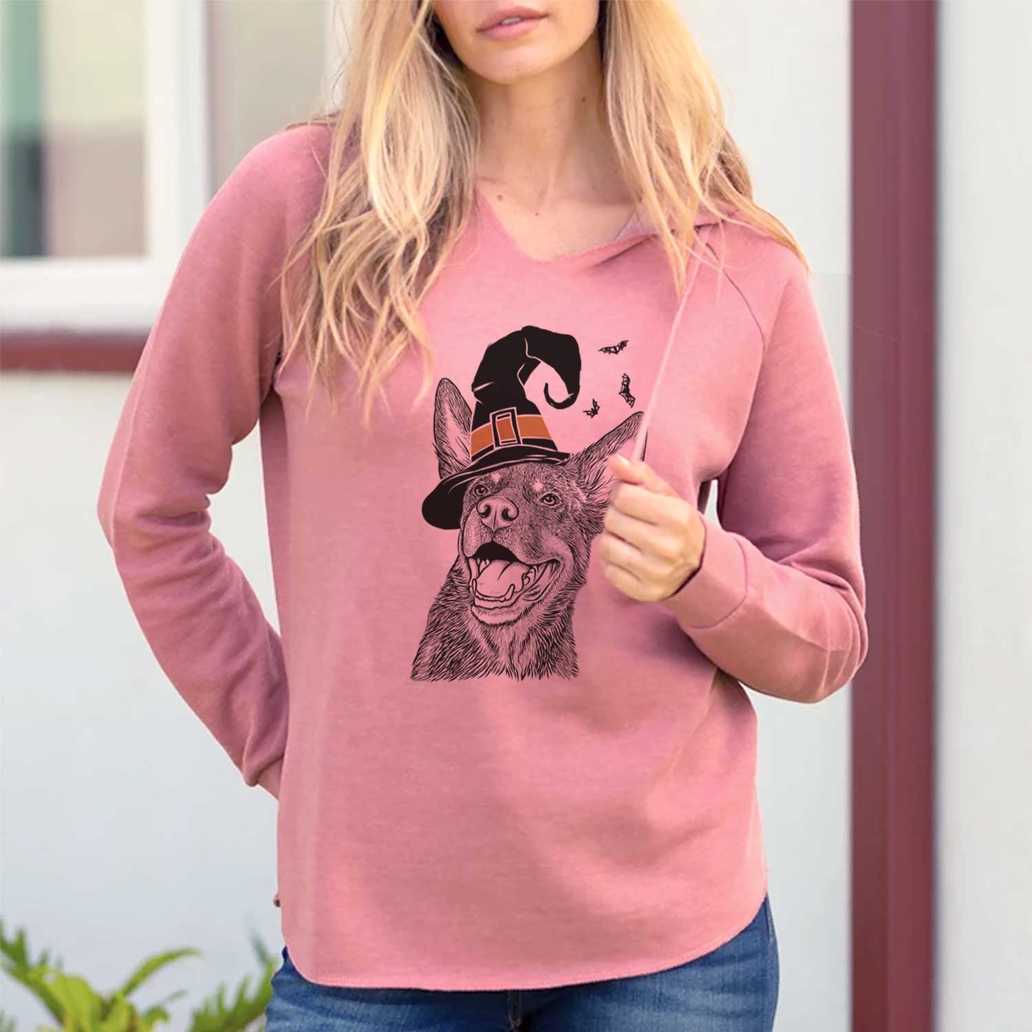 Witch Tucker the Australian Kelpie - Cali Wave Hooded Sweatshirt