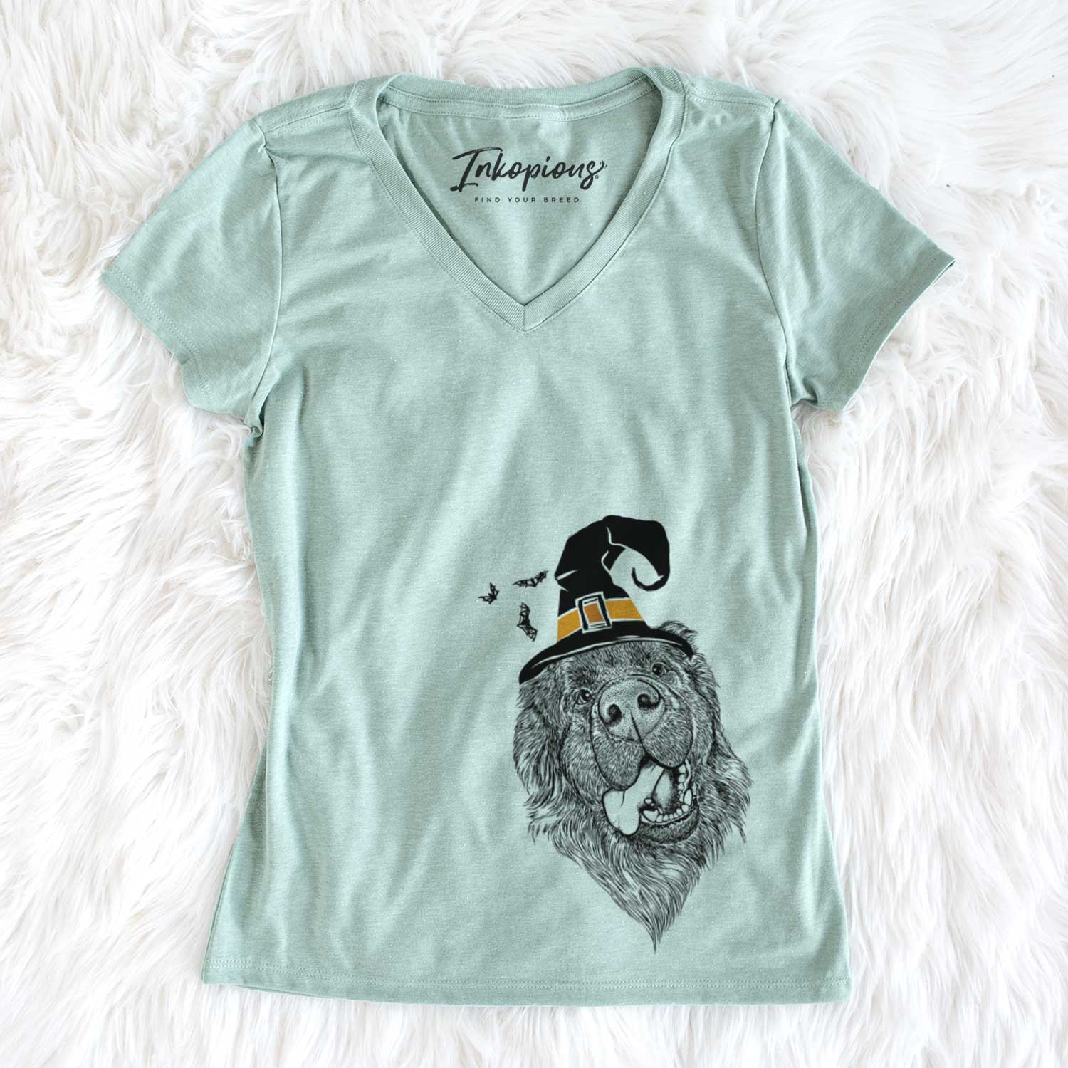 Witch Tuna the Newfoundland - Women's V-neck Shirt