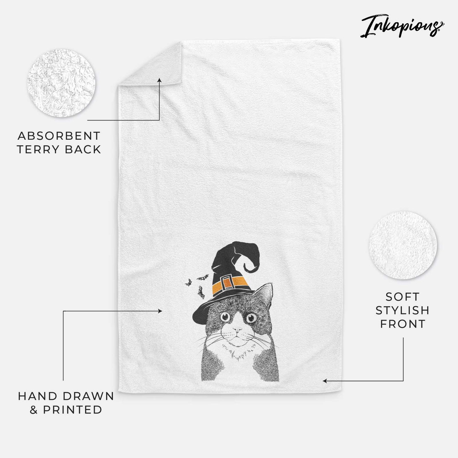 Tux the Tuxedo Cat Decorative Hand Towel