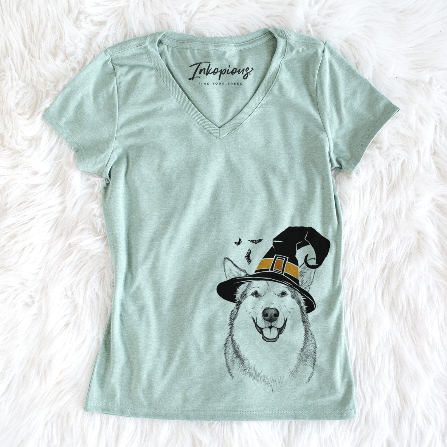 Witch Vader the Alaskan Malamute - Women's Perfect V-neck Shirt